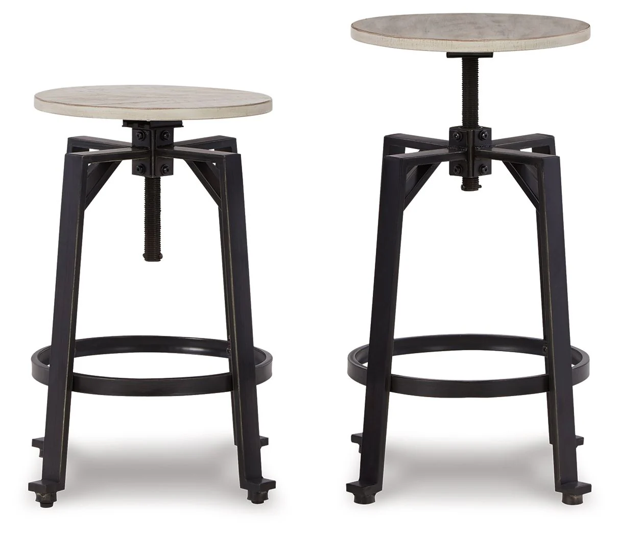Karisslyn - Swivel Stool (Set of 2) - Whitewash / Black