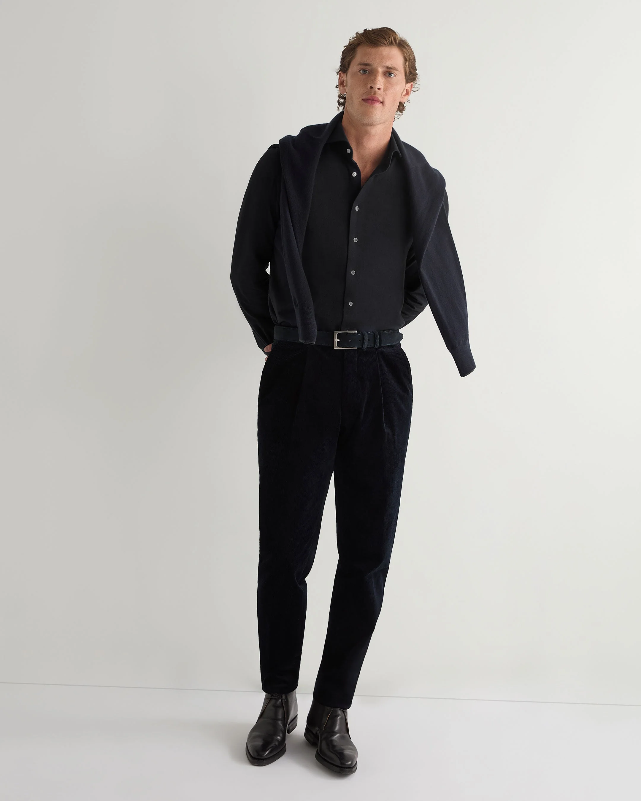 Men's Cannes Soft Cotton Flannel Shirt Black