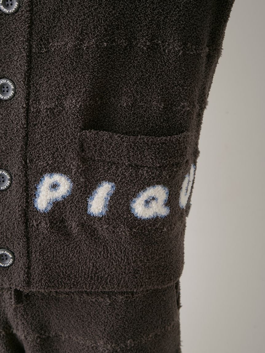 Night & Sweets MENS Baby Moco Pique Logo Jacquard Cardigan