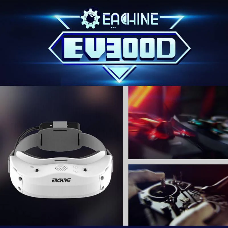 Eachine EV300D FPV Goggle - 1280*960 5.8G 72CH Dual True Diversity Compatible Built-in DVR Focal Length Adjustable For FPV Drone Rc Dron