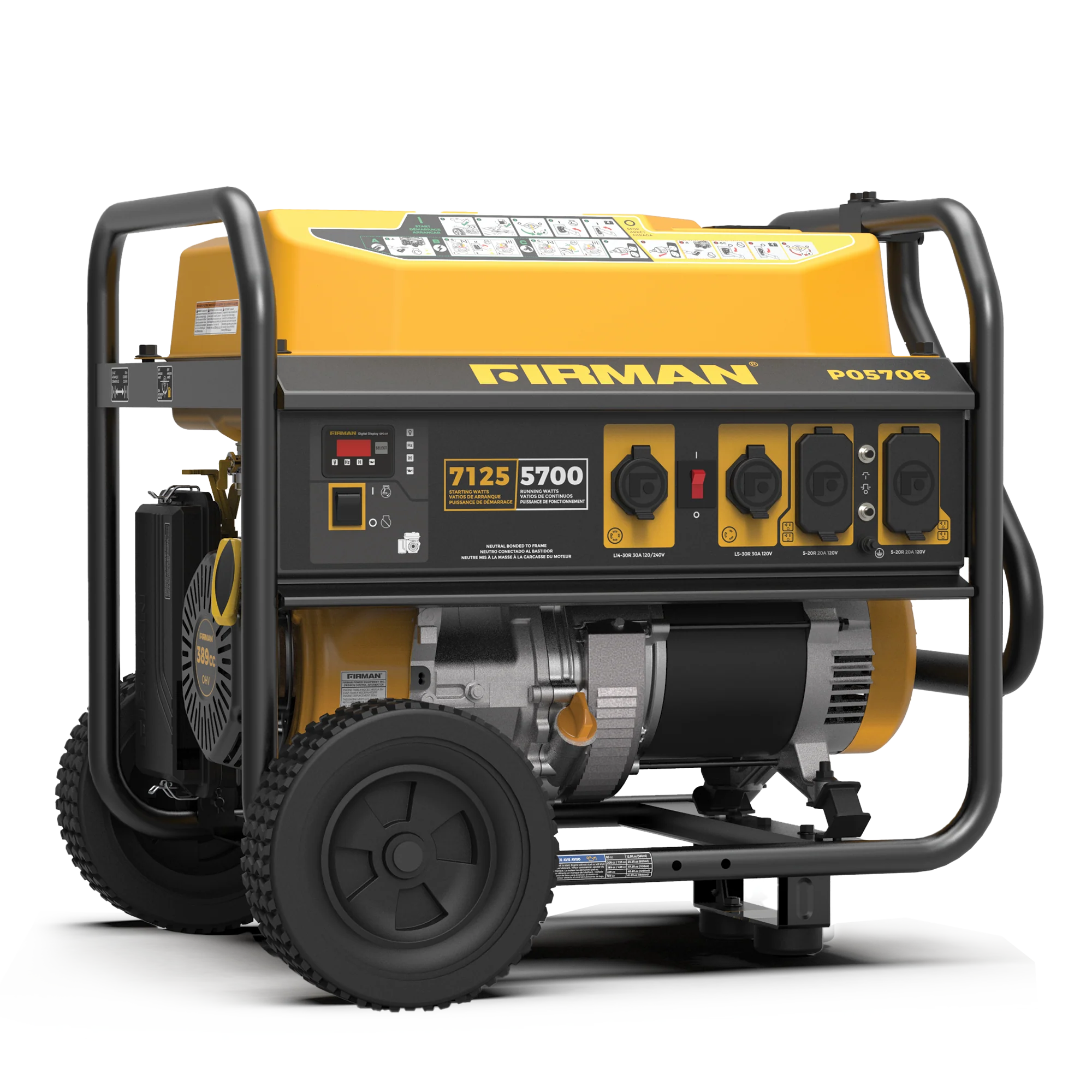 Gas Portable Generator 7125W Recoil Start 120/240V