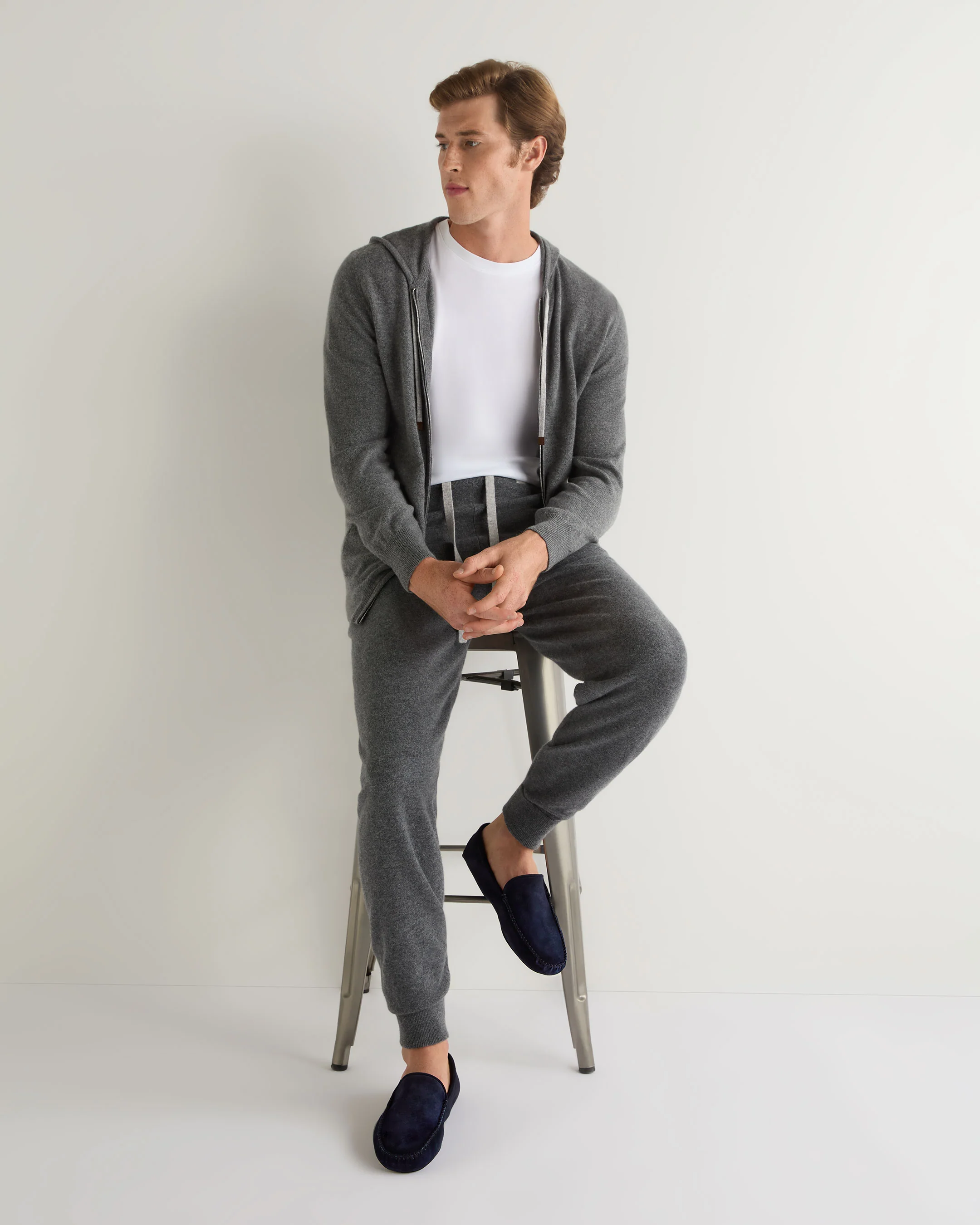 Unisex Suede Moccasin Navy Blue