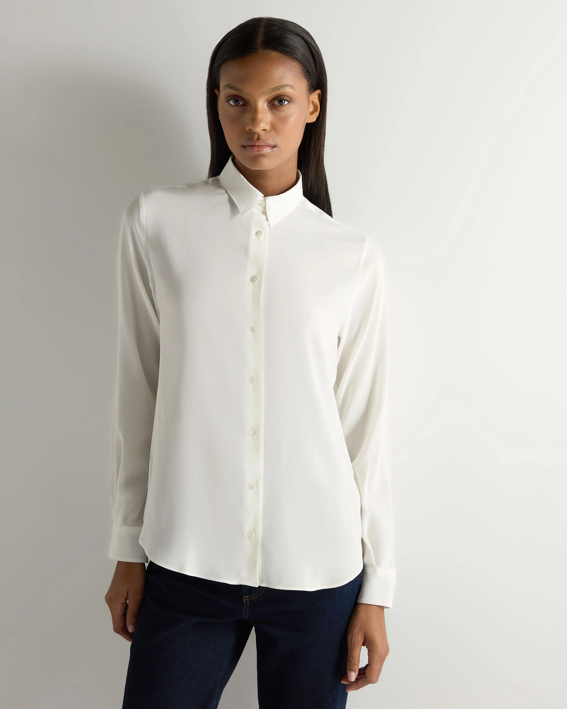Women's Rochelle Silk Shirt White