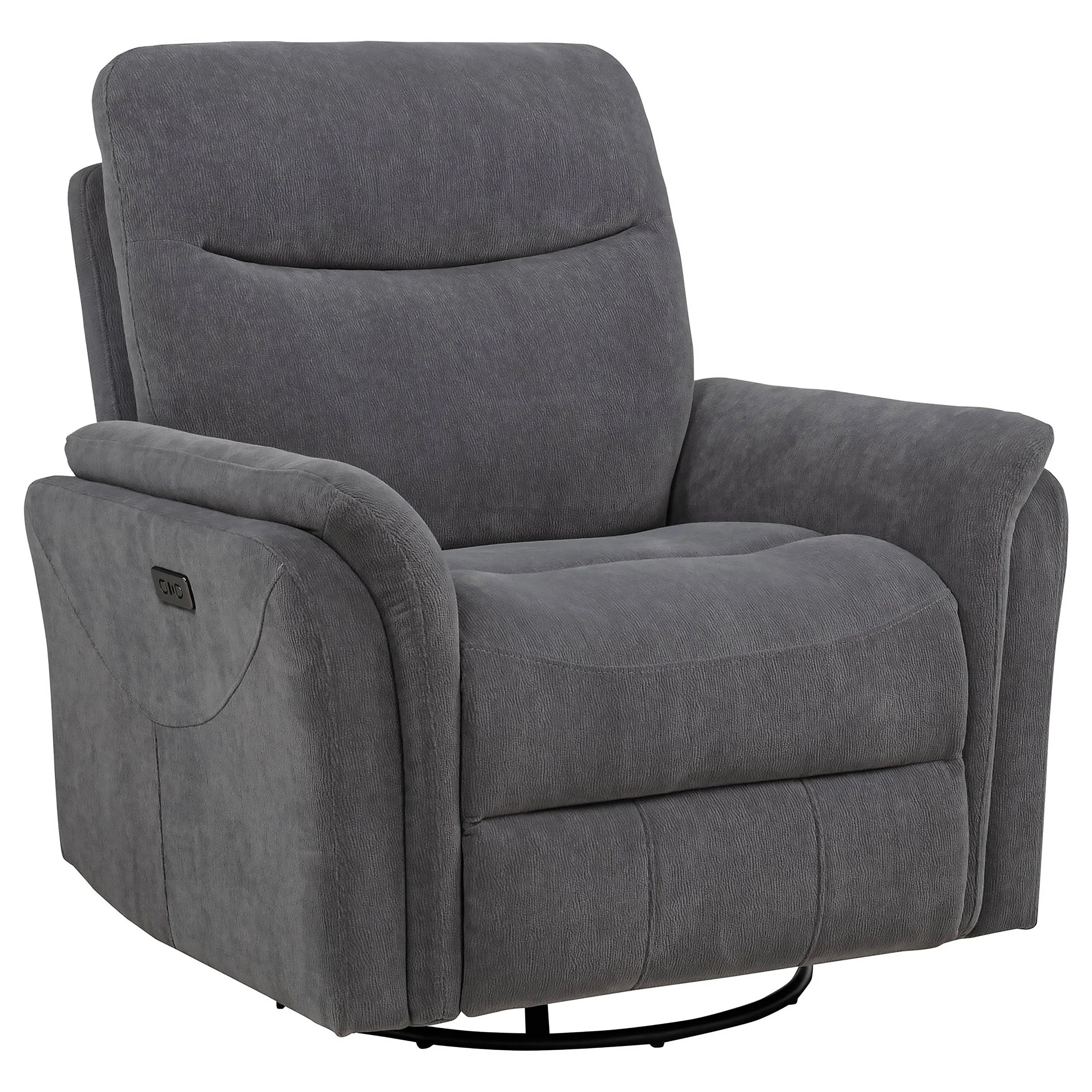 Adler Upholstered Power Swivel Glider Recliner