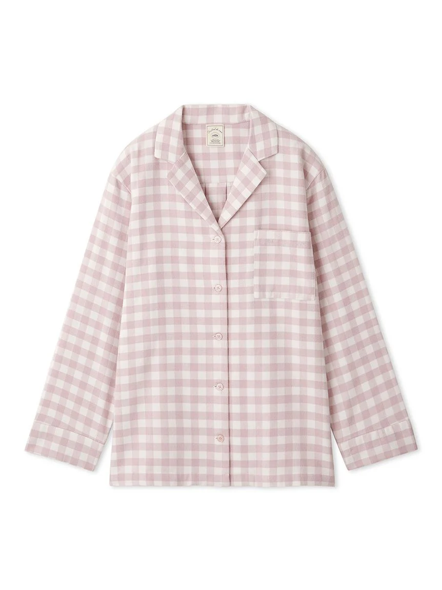 Checkered Long Sleeve Sleep Shirt Sleepwear