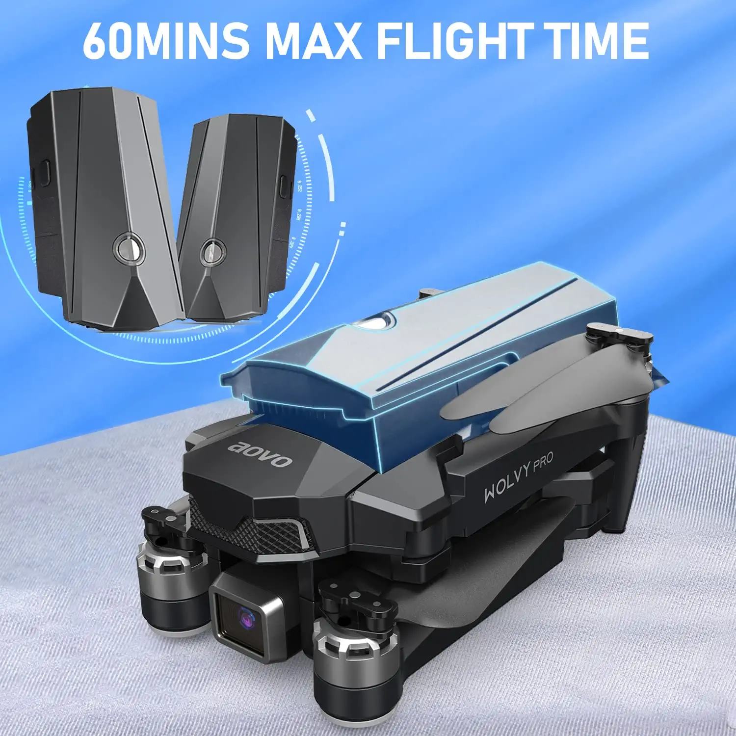 aovo Drones with Camera for Adults 4K HD UHD, 60 Minutes Flight Time Quadcopter with Brushless Motor, GPS Return Home, Follow Me Professional Camera Drone