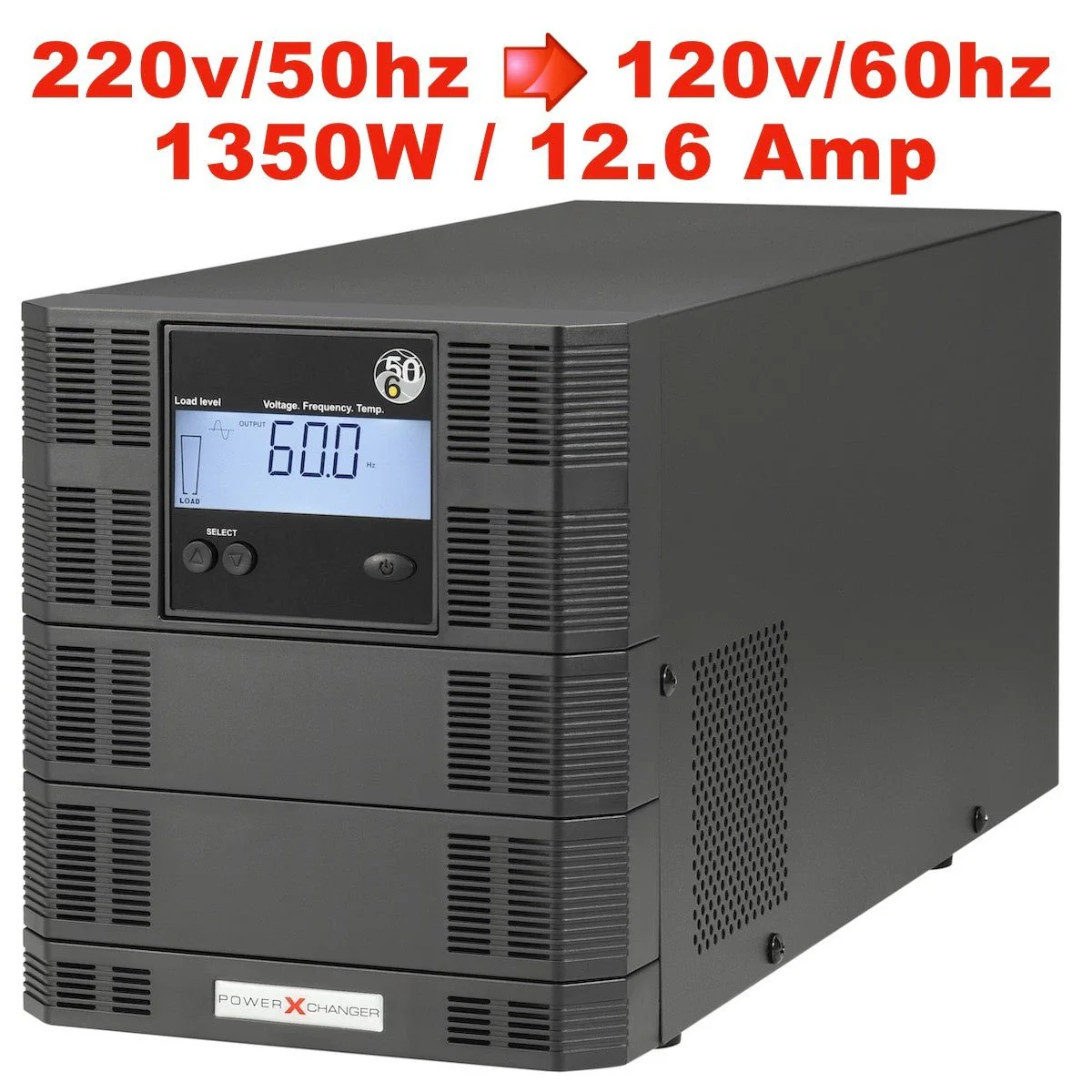 PowerXchanger Step Down 220 volt to 120 Volt 60Hz step down voltage converter 1350 watts 12.6  Amp 12060EX-12