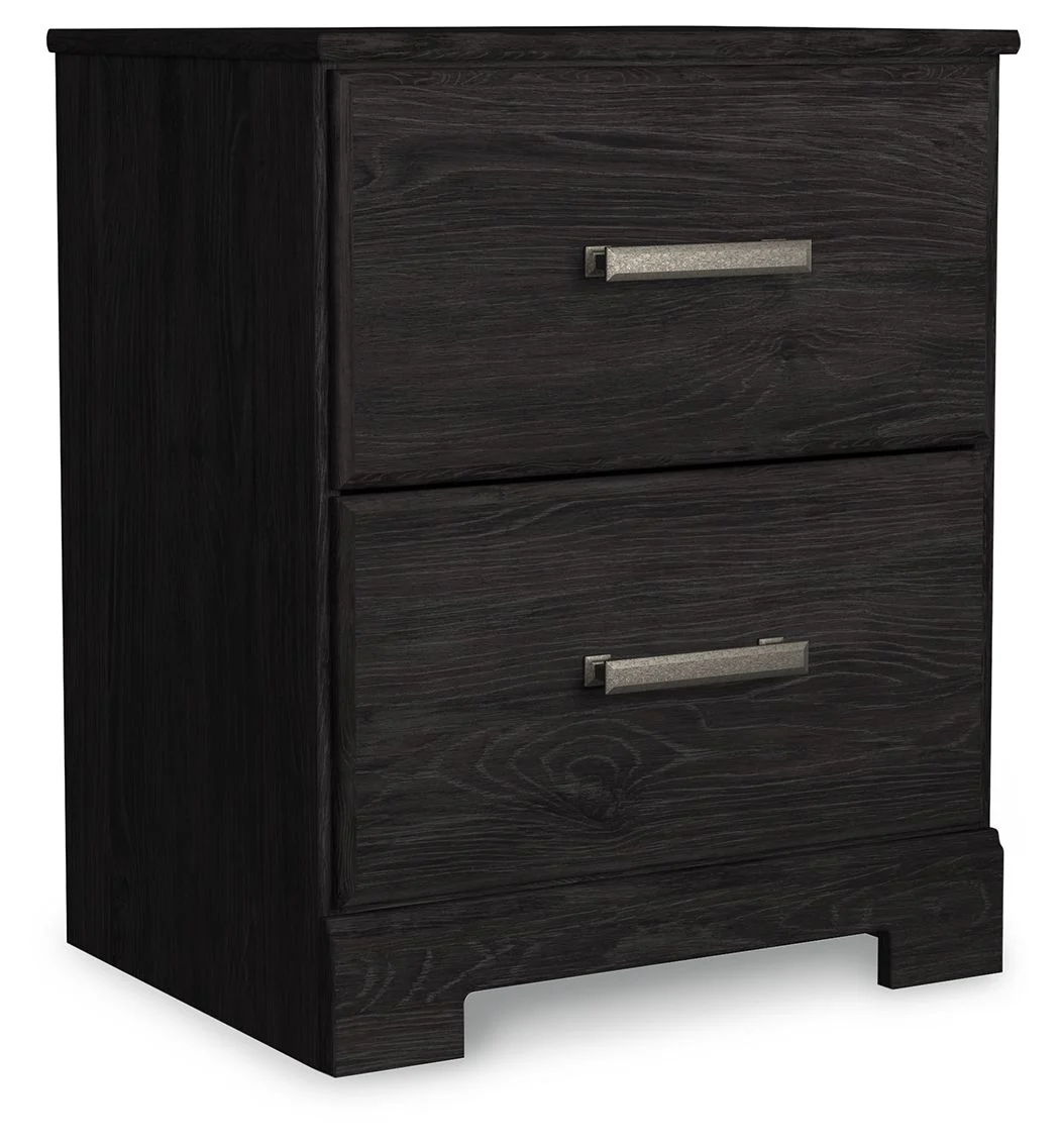 Belachime - Two Drawer Night Stand - Charcoal