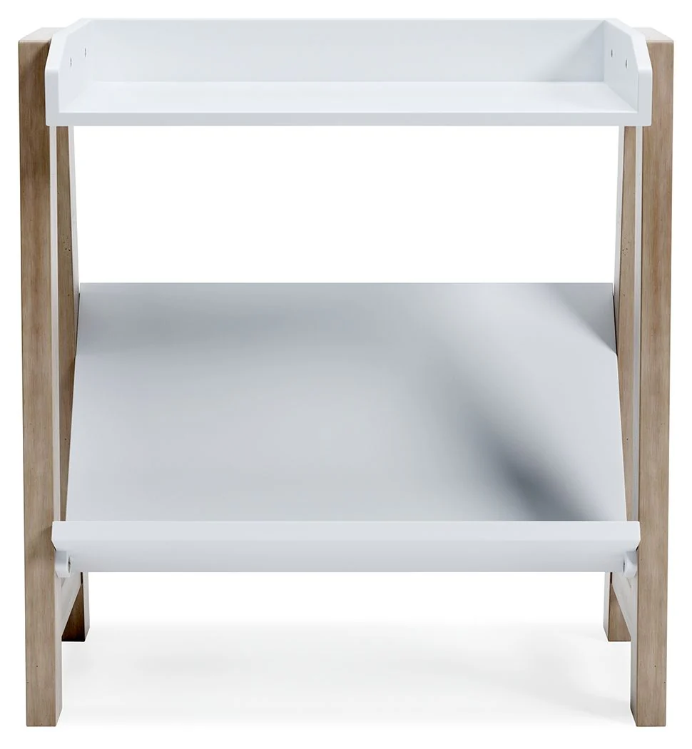 Blariden - Small Bookcase - White / Tan