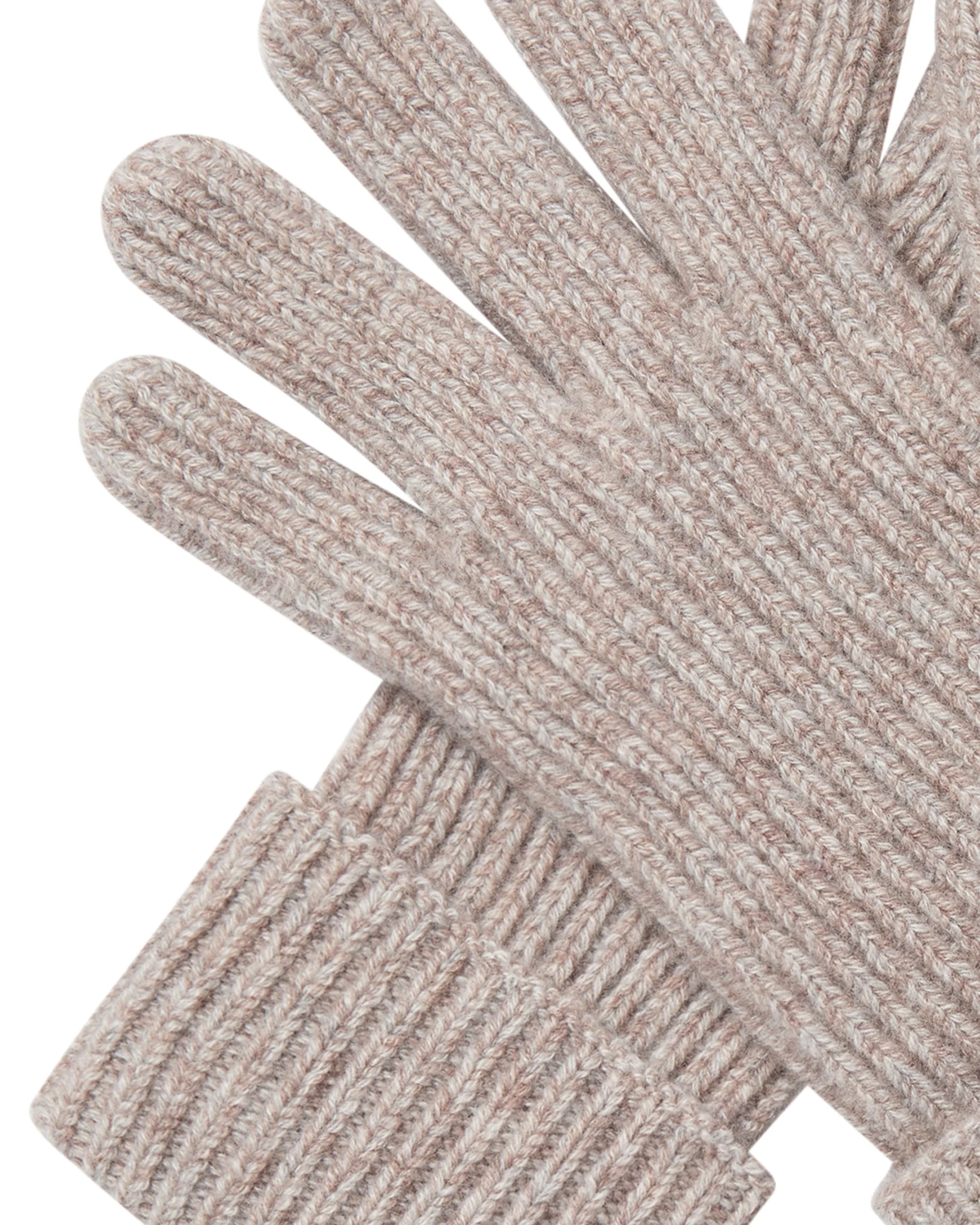Men's Ribbed Cashmere Gloves Basilica Beige Brown Marl