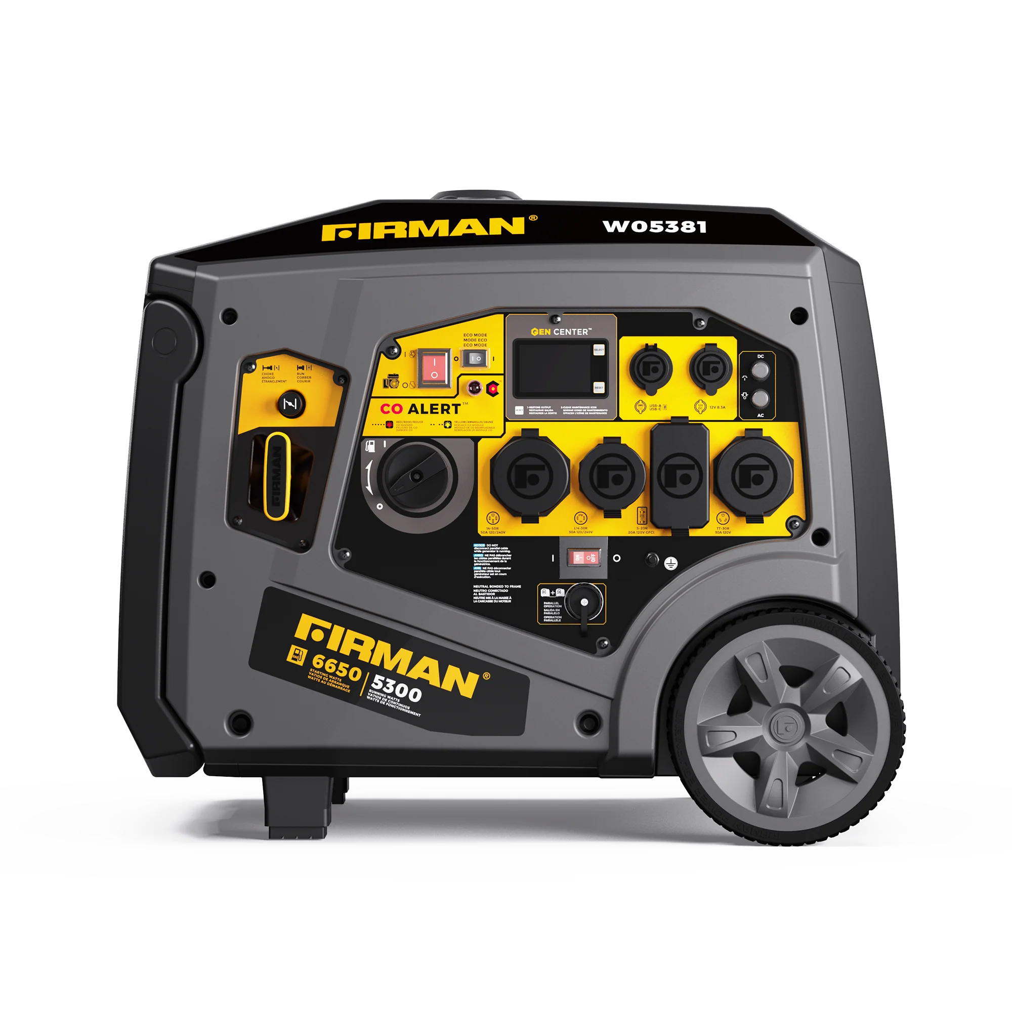 Gas Inverter Portable Generator 6650/5300 Watt 120/240V CO Alert