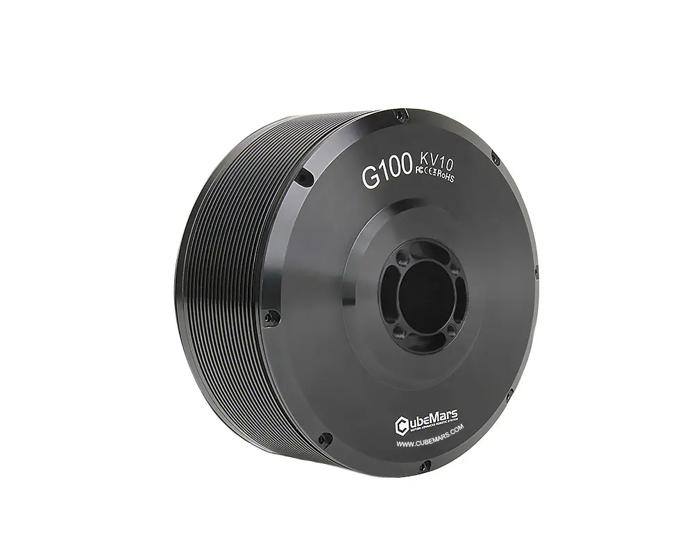 CubeMars G100 KV10 Gimbal Motor 24V 3Nm 7.7Nm Peak Large Center Hole High Torque for Gimbal Radar