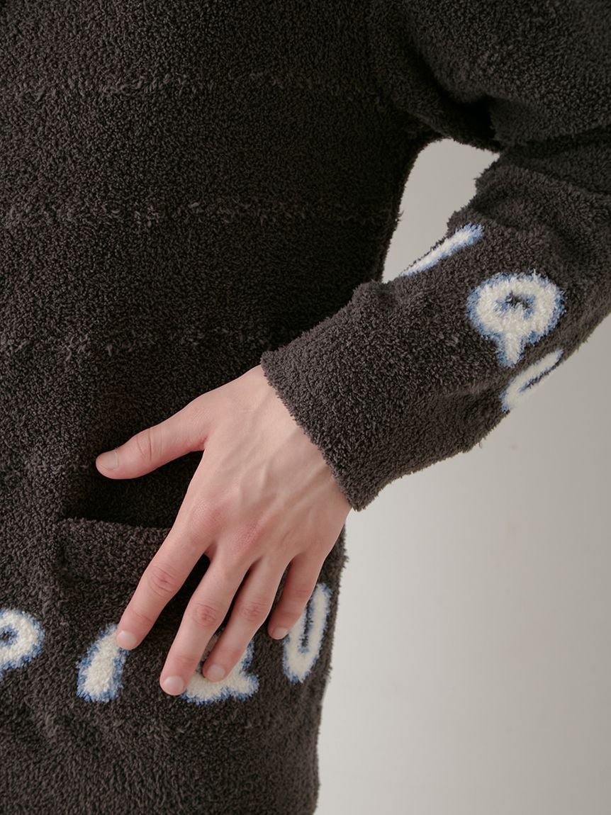 Night & Sweets MENS Baby Moco Pique Logo Jacquard Cardigan