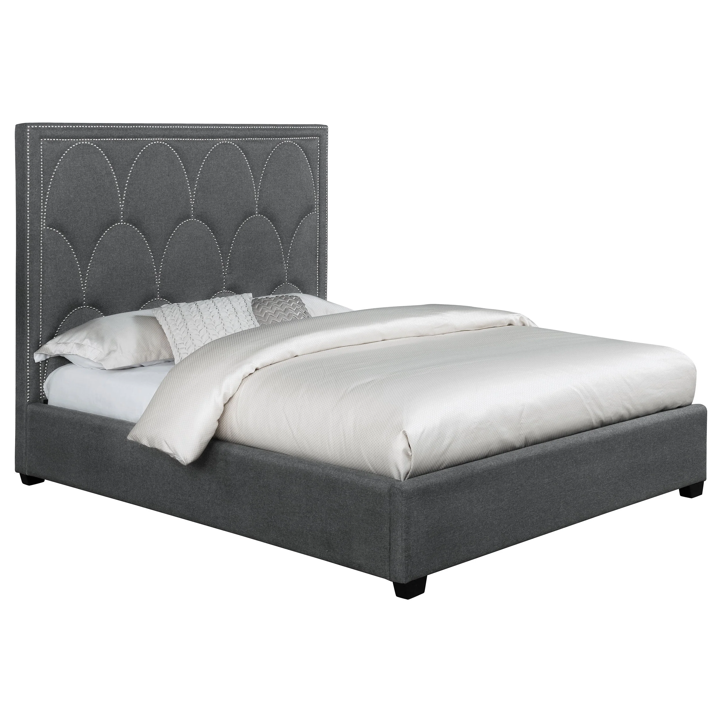 Bowfield Upholstered  Panel Bed Charcoal