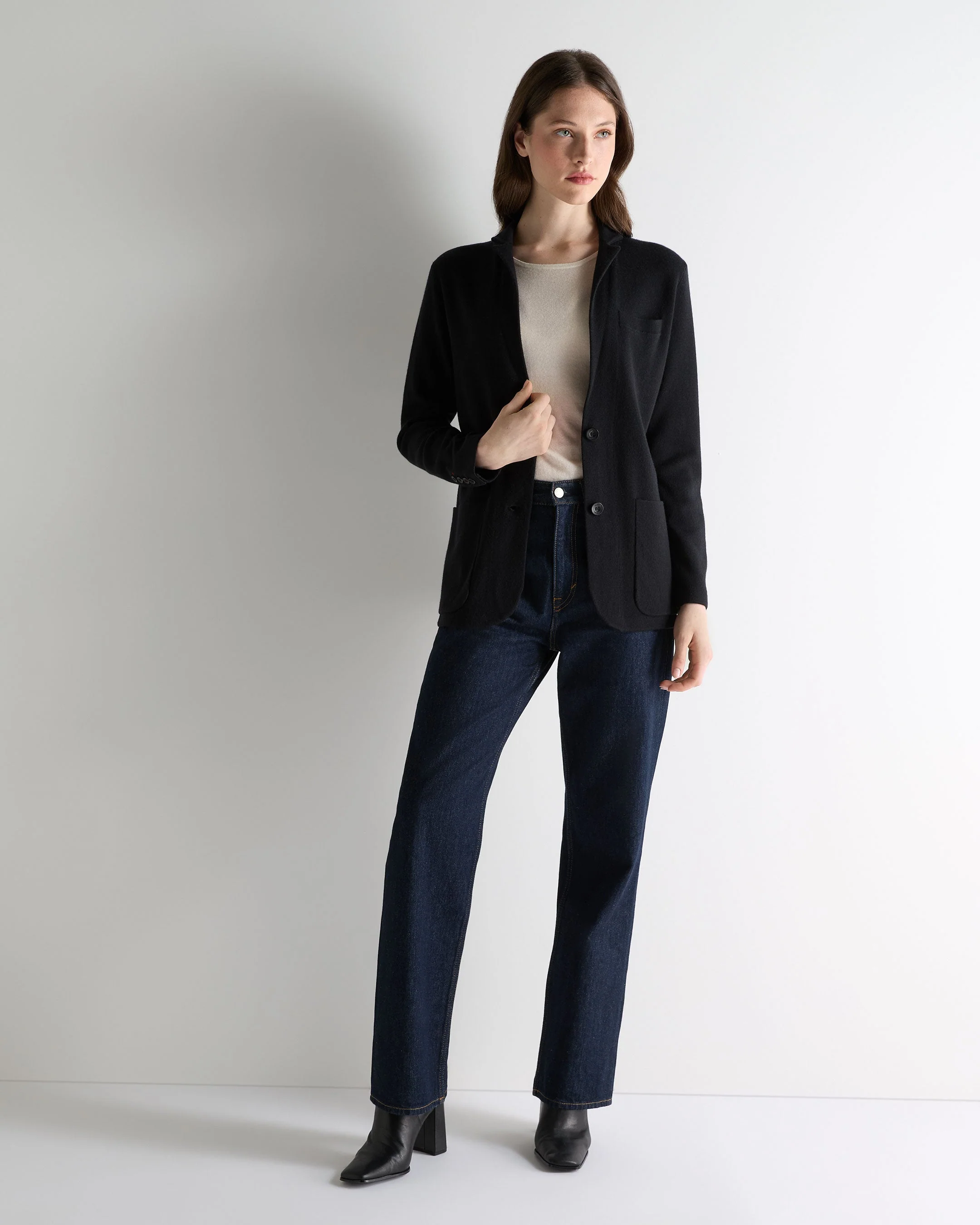 Women's Superfine Cashmere Silk Blazer Black