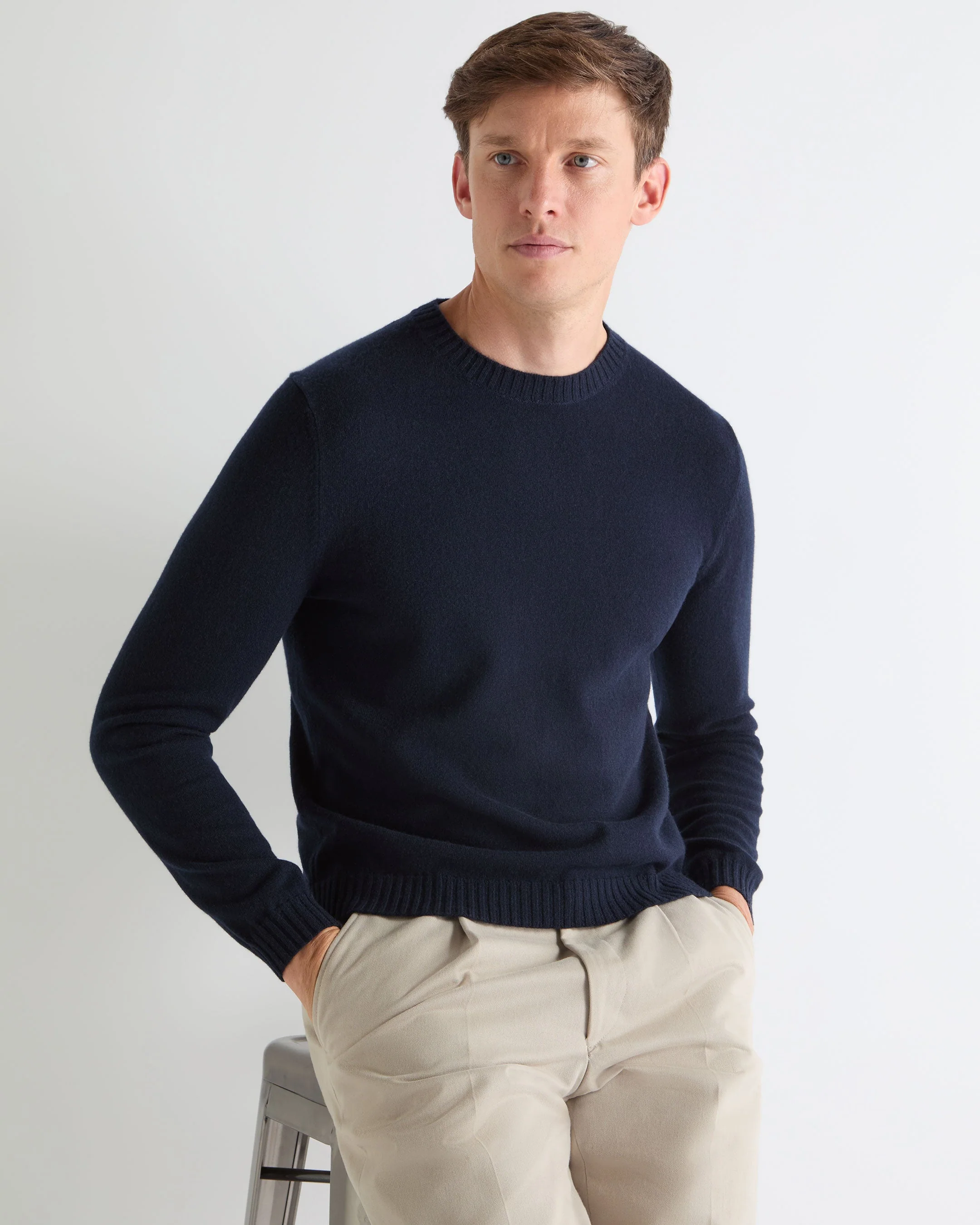 TUCCI ROUND NECK SWEATER Navy Blue