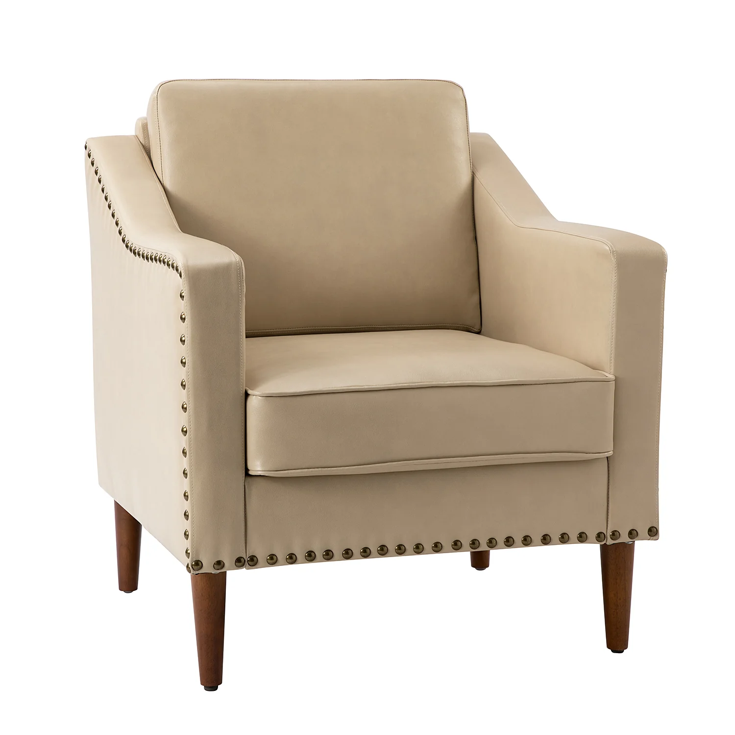 Bonita Vegan Leather Armchair in Beige