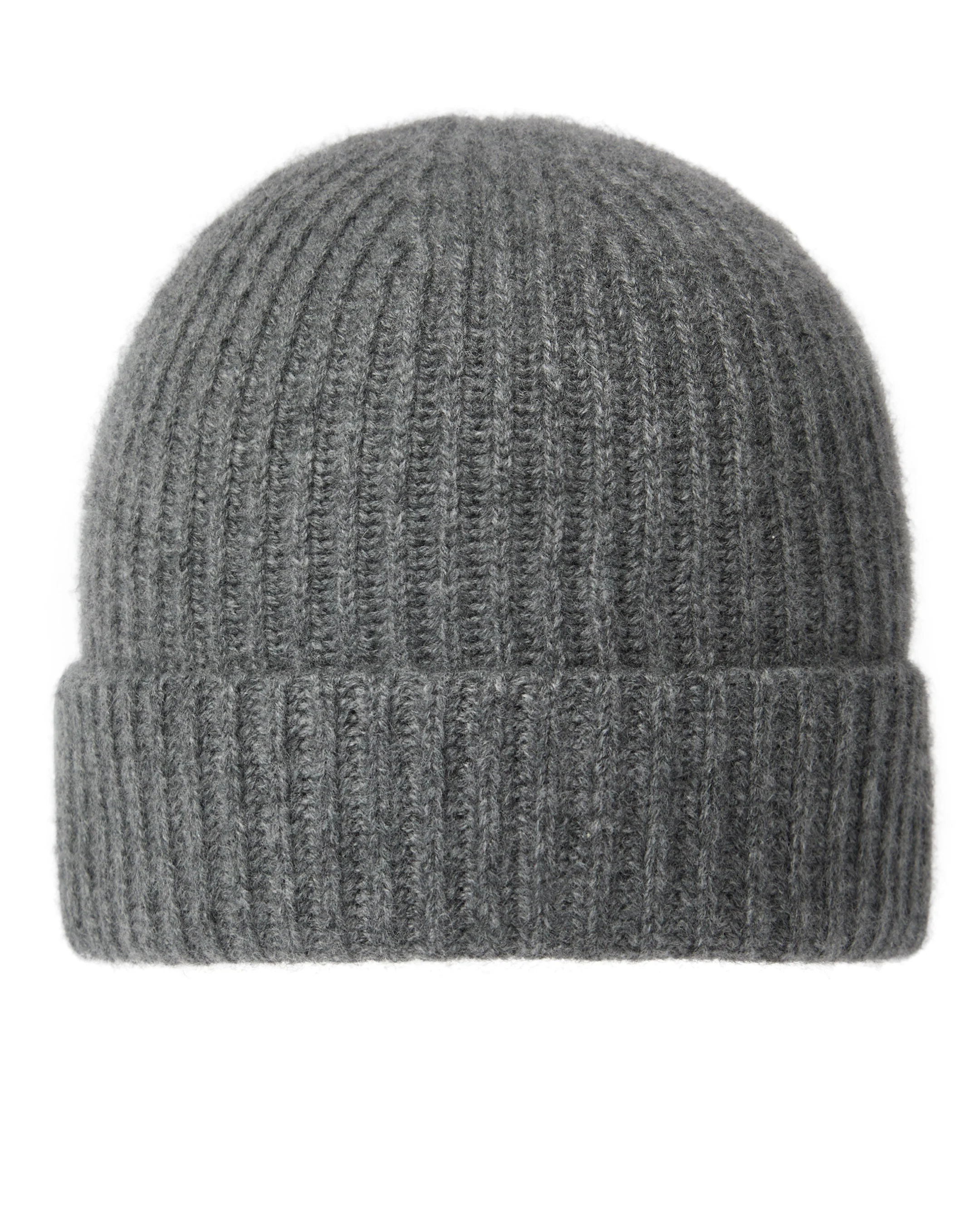 Unisex Ribbed Cashmere Hat Elephant Grey