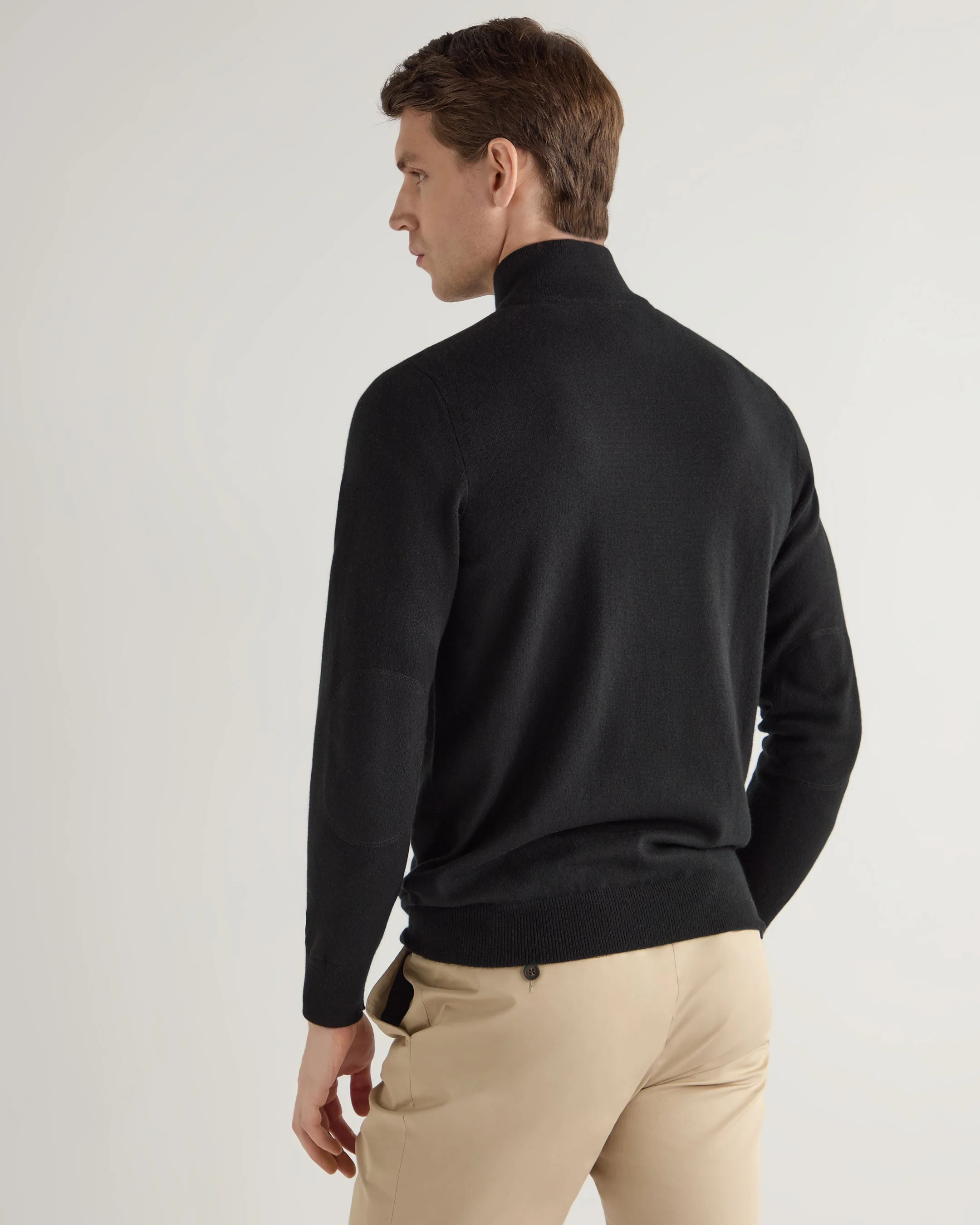 Men's Carnaby Half Zip Cashmere Jumper Black