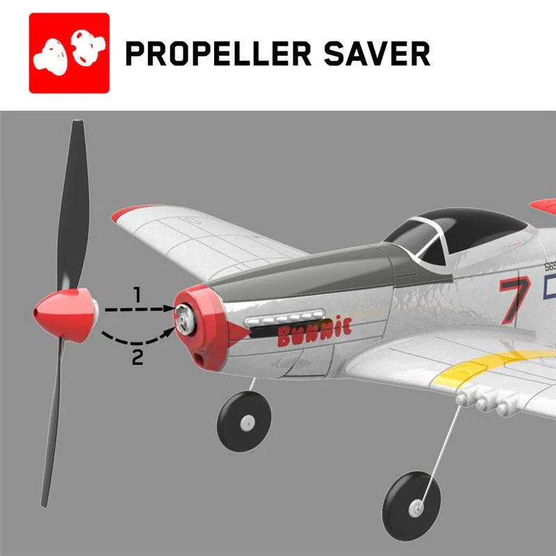 Eachine Mini P-51D Rc AirPlane - EPP 400mm Wingspan 2.4G 6-Axis Electric RC plane Trainer 14mins Fight Time Fixed Wing RTF for Beginner