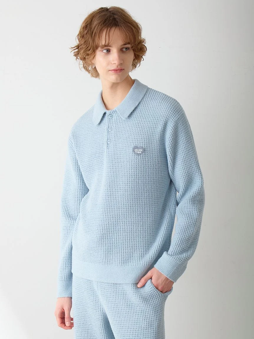 Men's Waffle Heart Sagara Knit Shirt