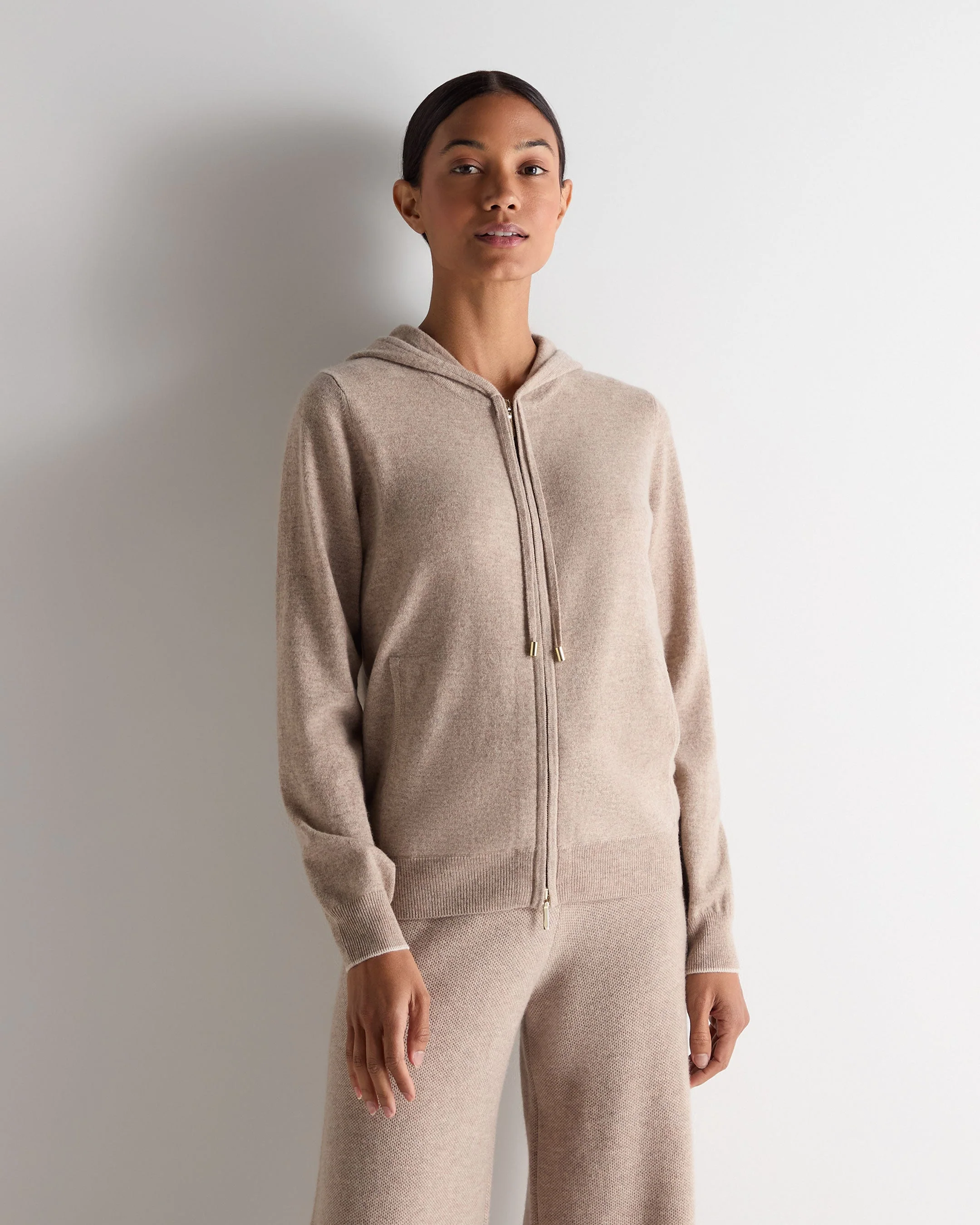 Women's Ada Cashmere Hoodie Oatmeal Brown