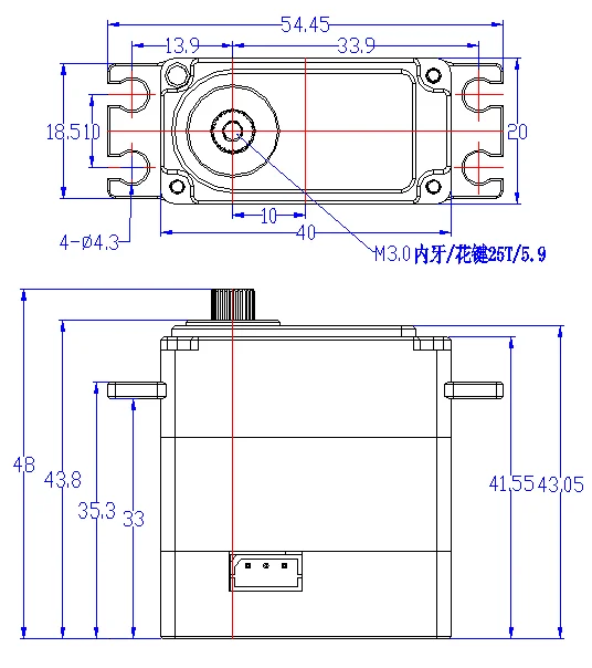 Feetech STS3046 Servo - 7.4V 40KG.CM TTL Magnetic Full Metal Hulls Robot Mechanical Arm UART Bus Servo