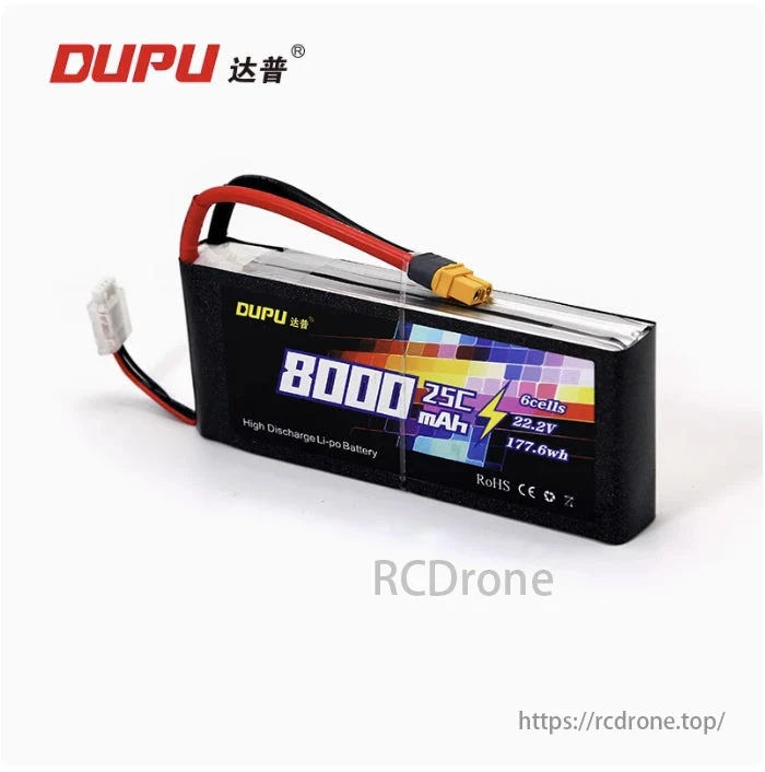 DUPU 8000mAh 3S/4S/6S High Discharge LiPo Drone Battery – 25C / 60C / 85C – XT60/XT90