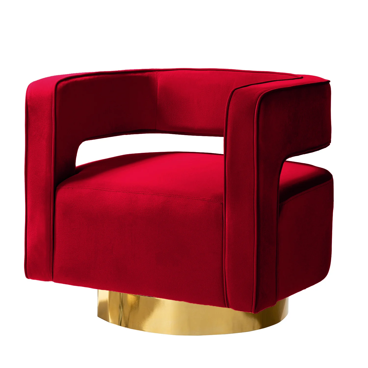 Blanca Swivel Barrel Chair in Red