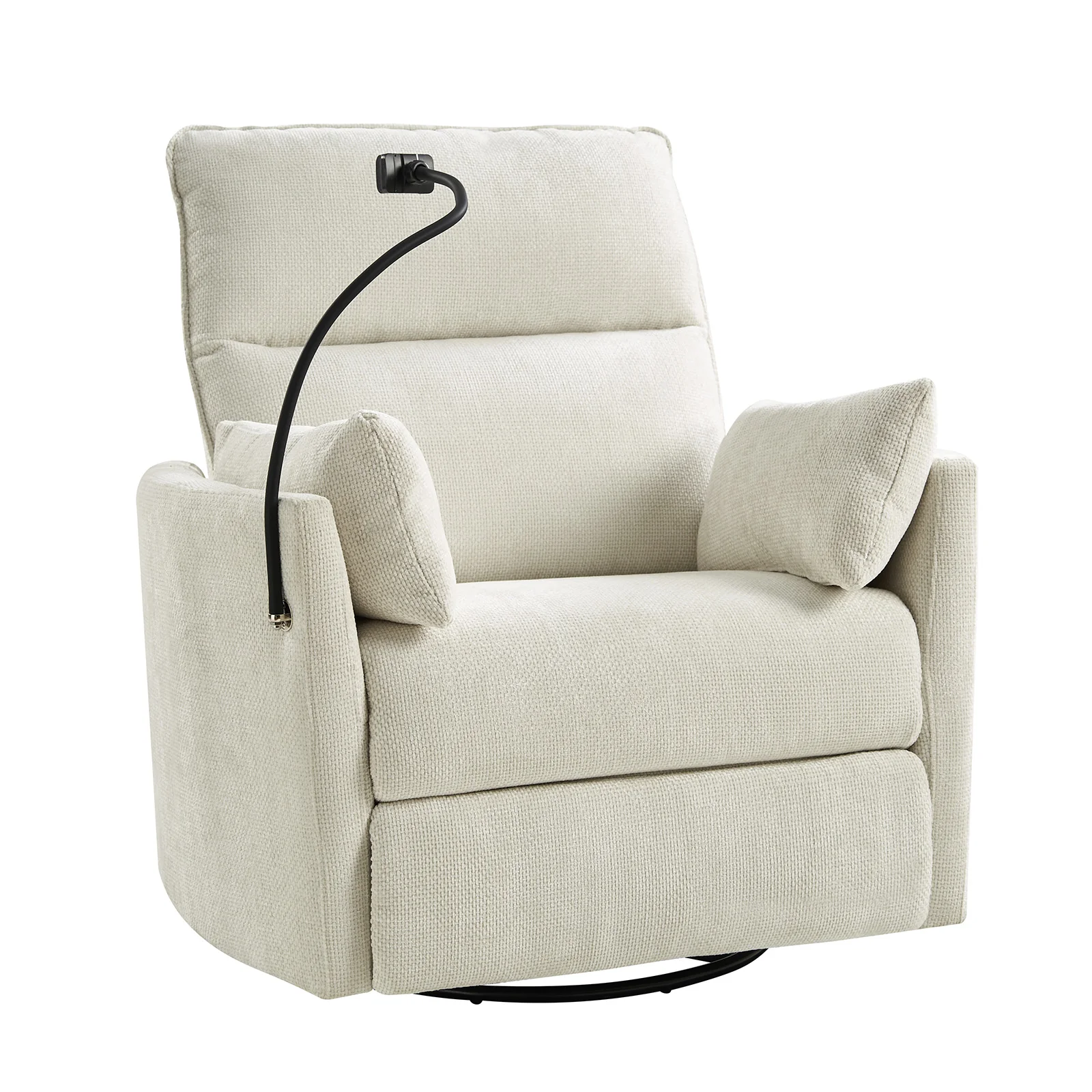 Archibald Power Rocking Swivel Nursery Recliner in Ivory