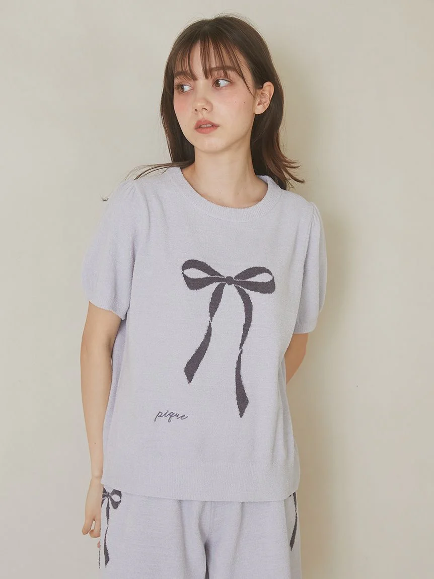 Ribbon Jacquard Pullover Sweater