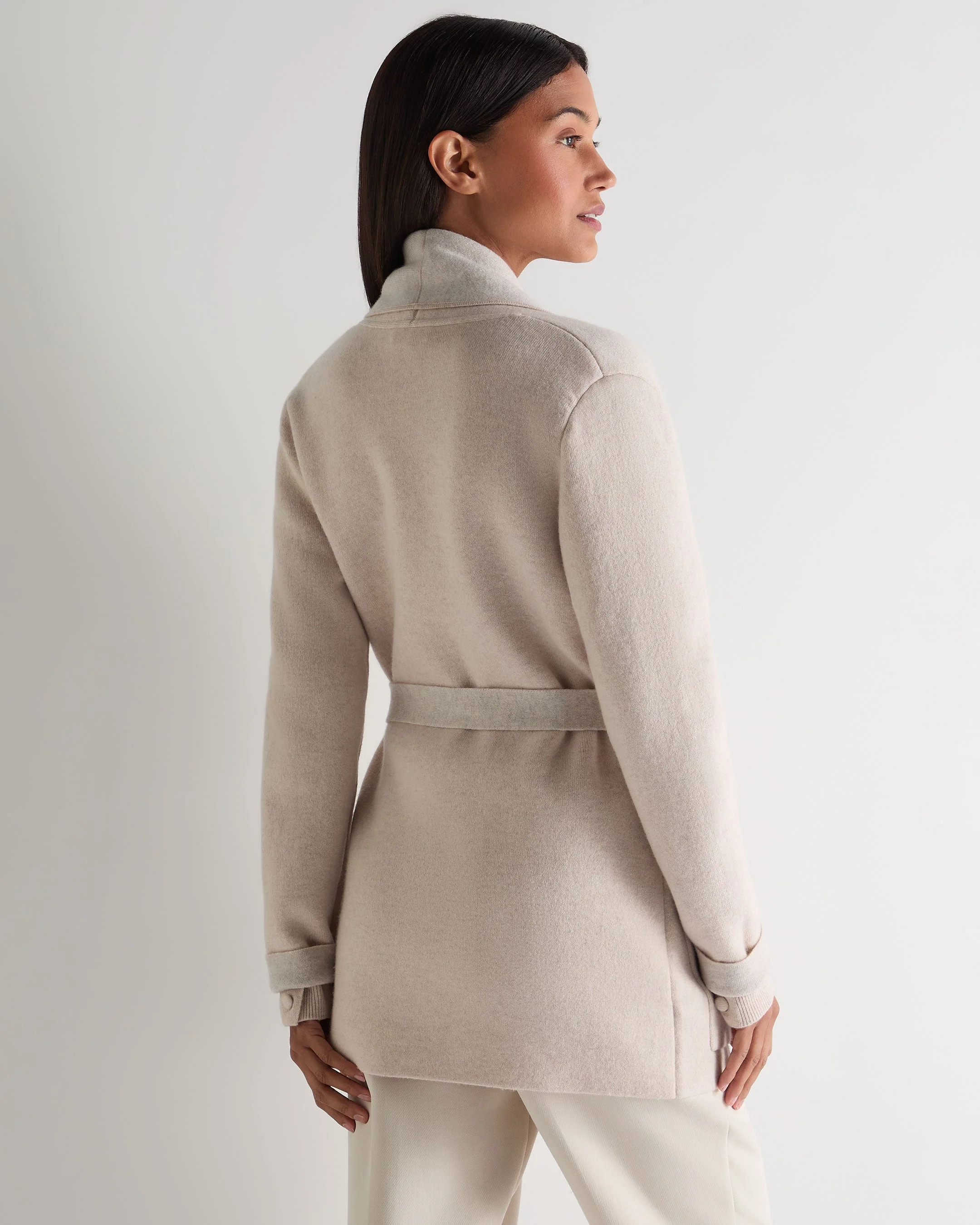 Women's Milano Cashmere Cardigan Ecru White