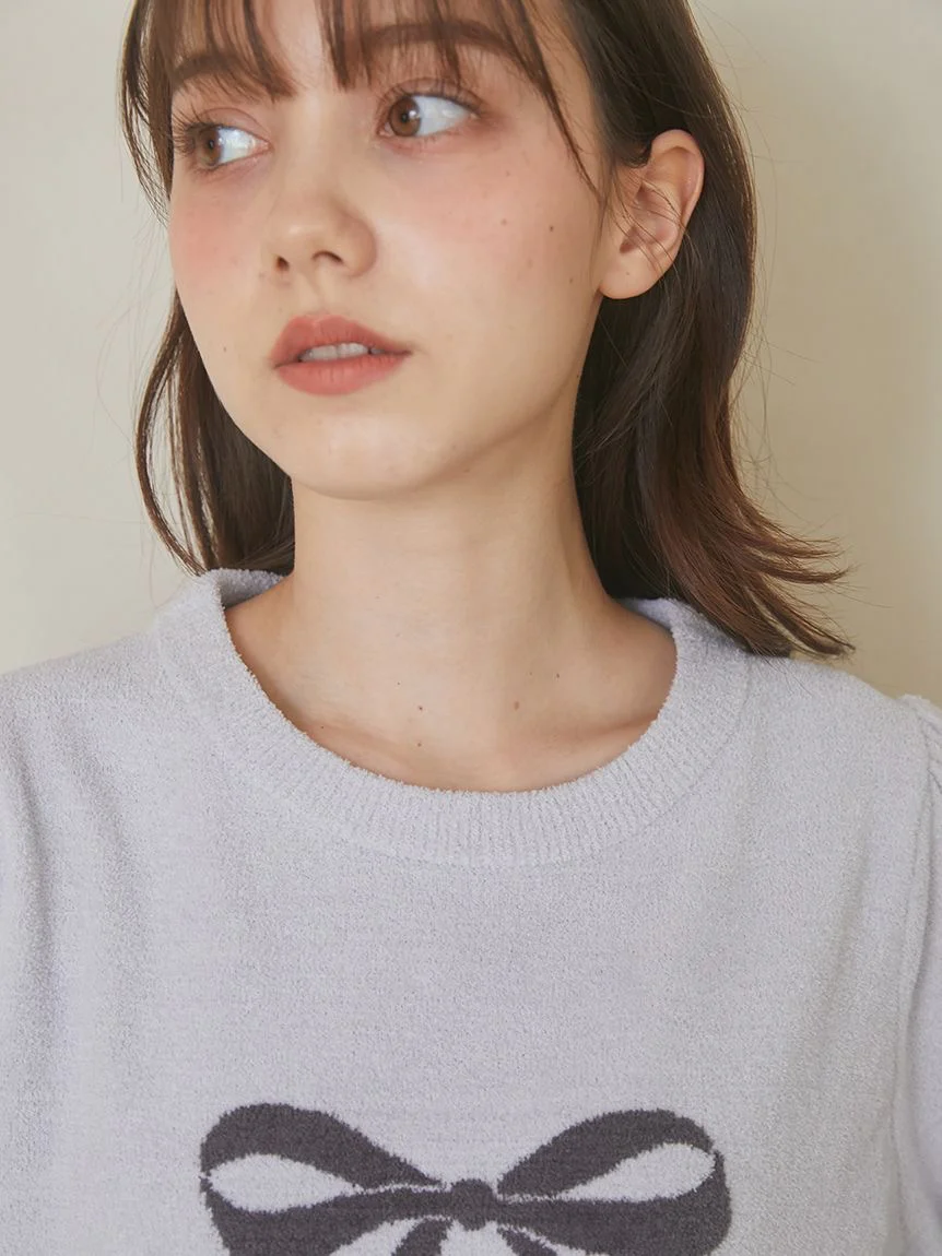 Ribbon Jacquard Pullover Sweater