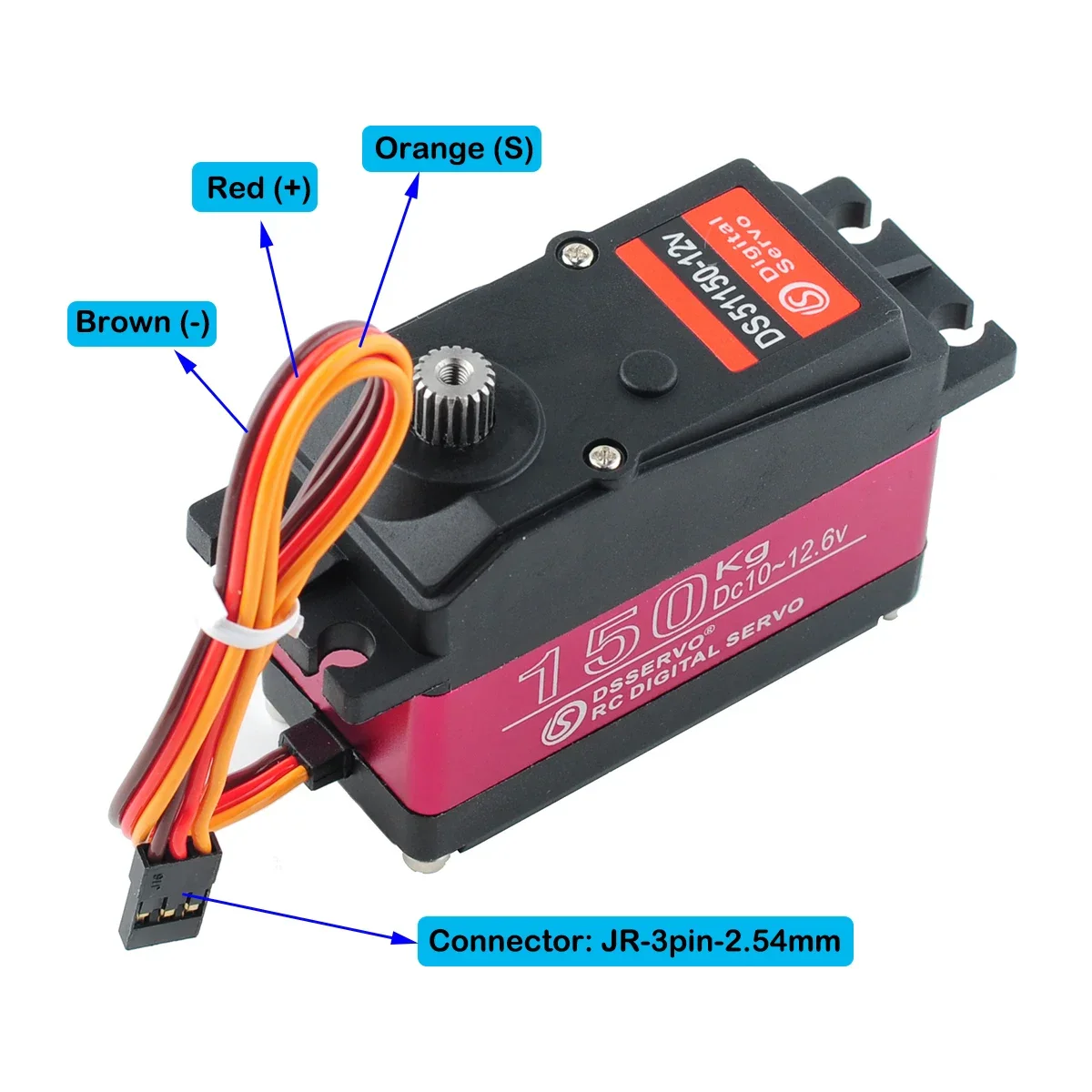 4PCS DSServo 150KG 12V DS51150 Digital Servo 180/270 Degree IP66 with 18T Servo Arm Full Metal Gear Servo Motor for RC Car Robot