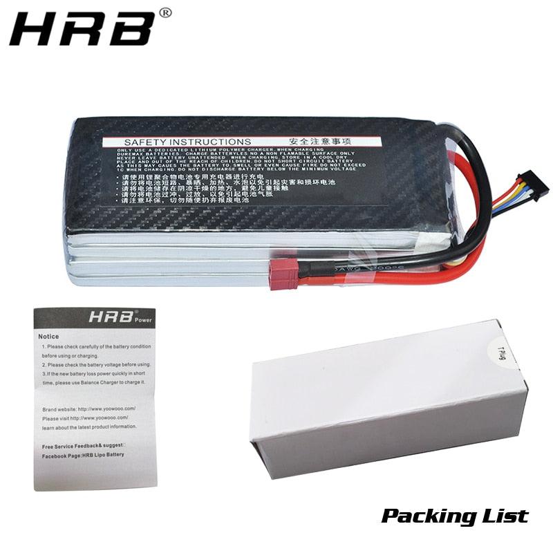 2PCS HRB Lipo Battery 2S 3S 4S 6S 11.1V 14.8V 5000mah 6000mah 3300mah 4000mah EC5 T PLUG XT60 RC Parts