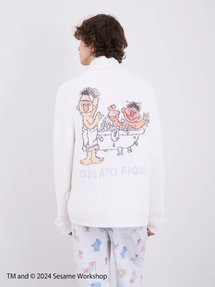 【SESAME STREET】【UNISEX】 Powder Motif Jacquard Shawl Cardigan