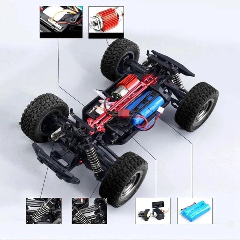 1:16 50KM/H Or 70KM/H 4WD RC Car LED Headlights 2.4G Waterproof Remote Control Cars High Speed Drift Monster Truck for Kids Toy