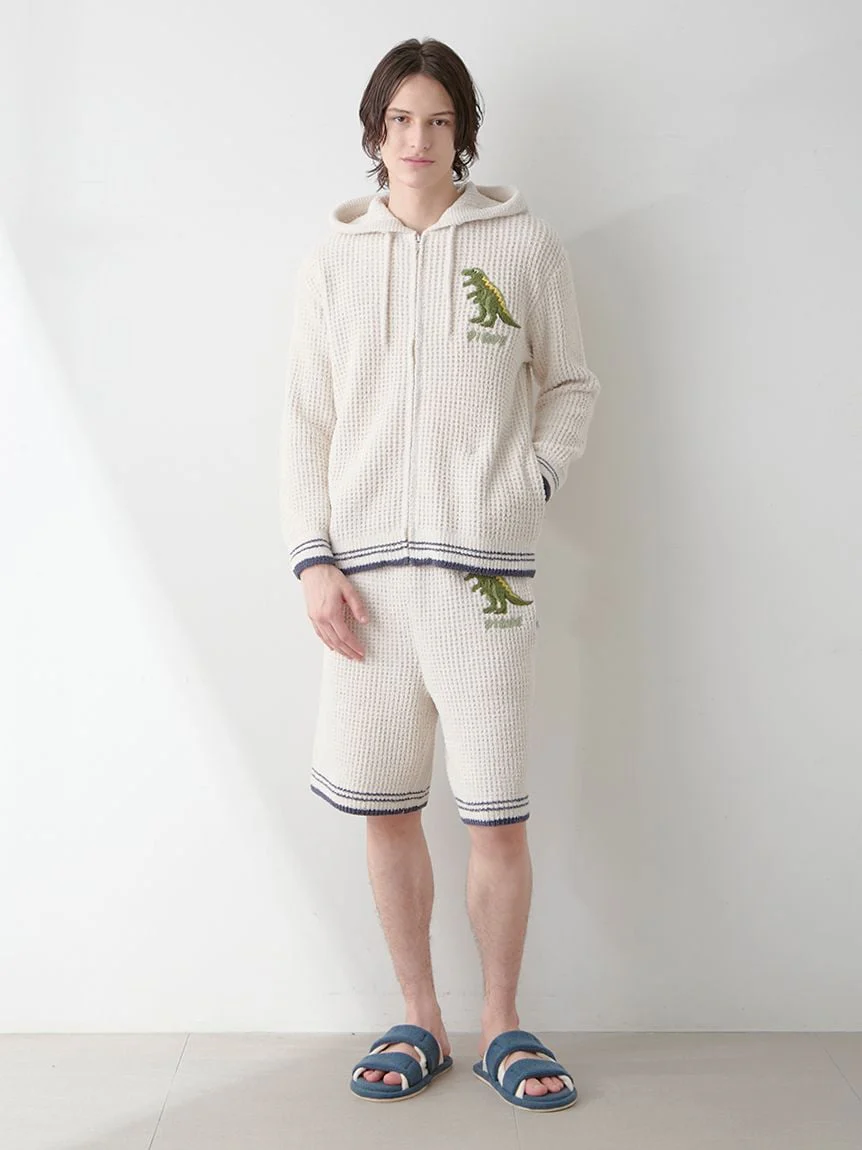 Mens Waffle Dinosaur Hoodie