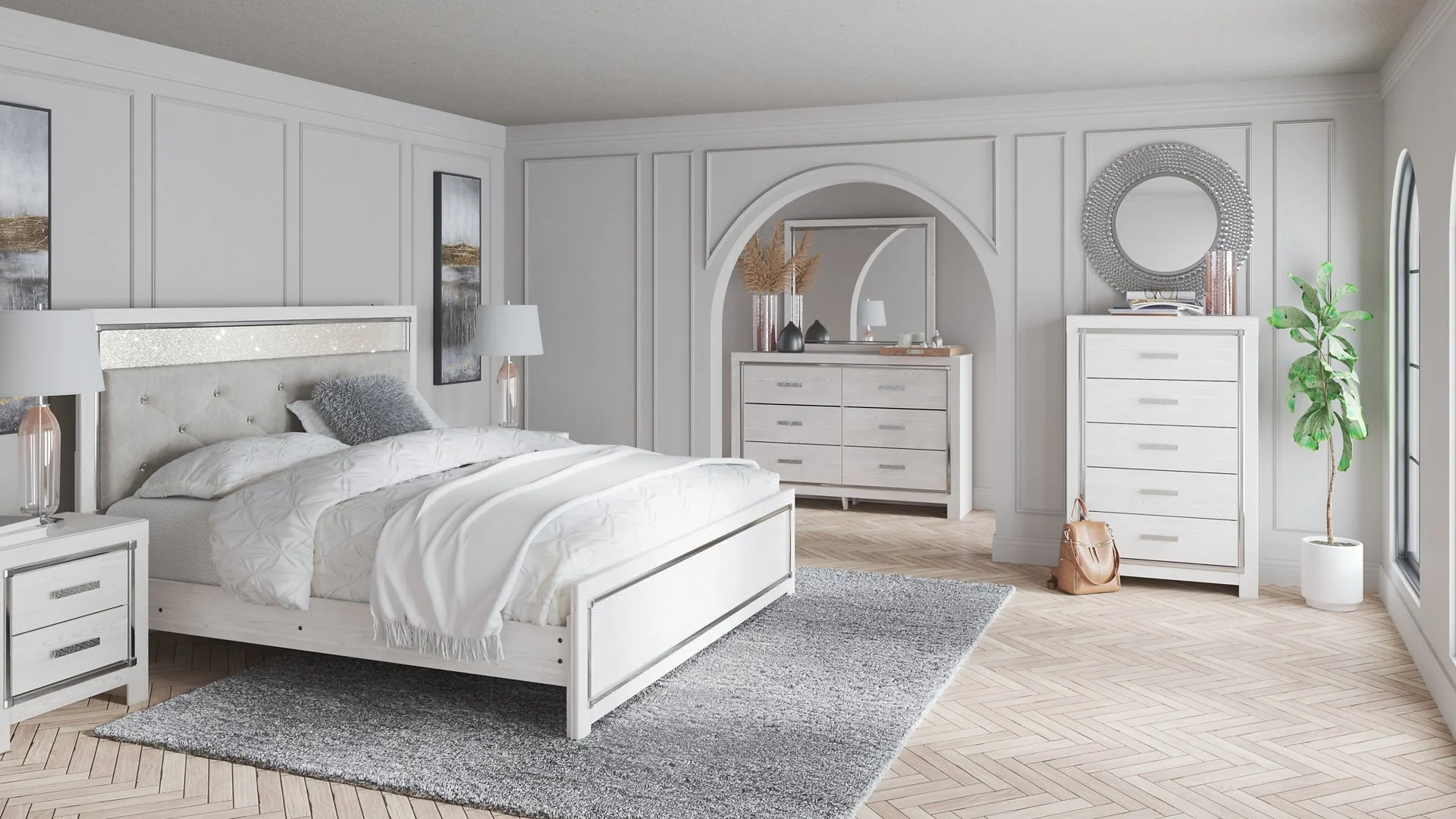 Altra White Panel Bedroom Set