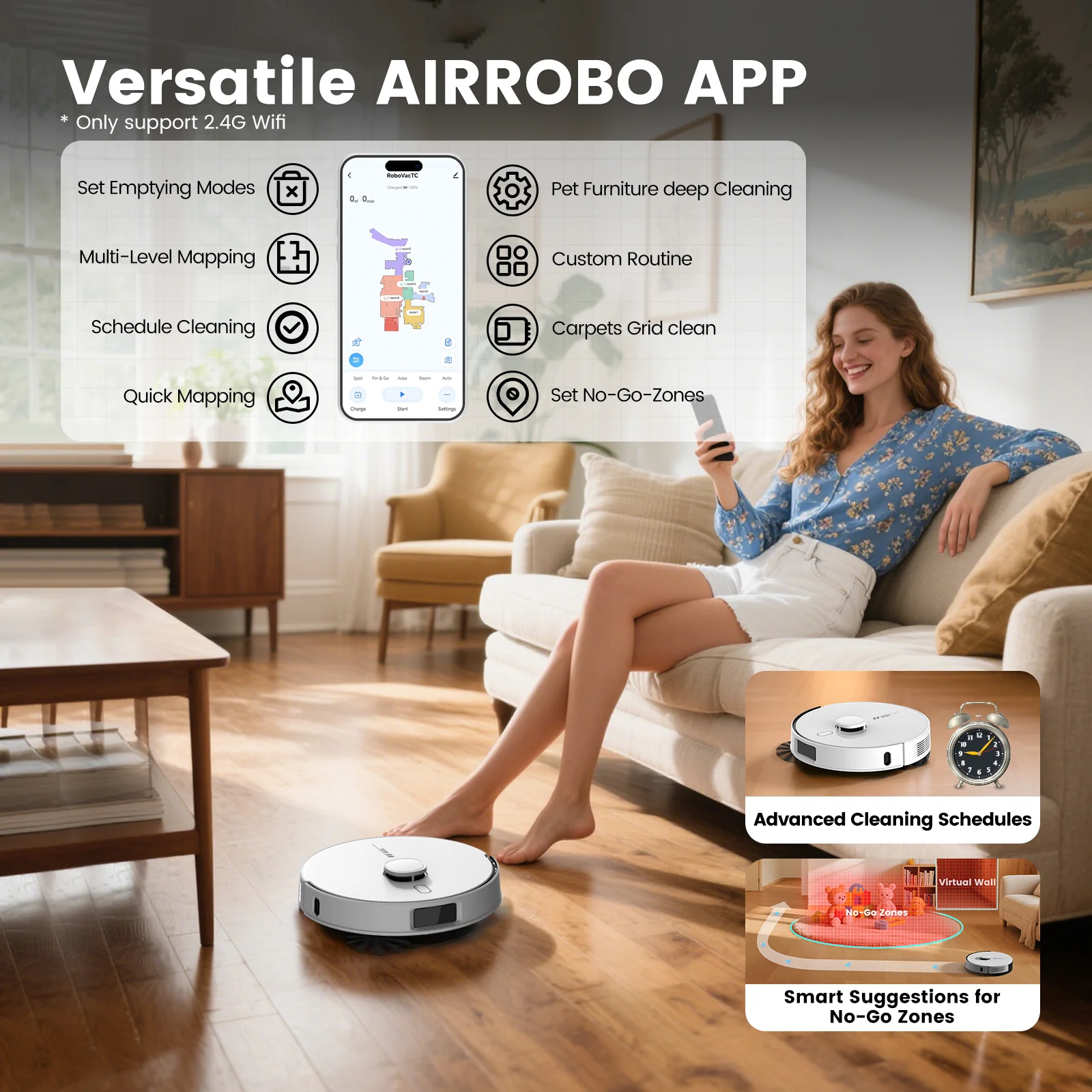 AIRROBO L60+ Smart LDS Laser Navigation Robot Vacuum