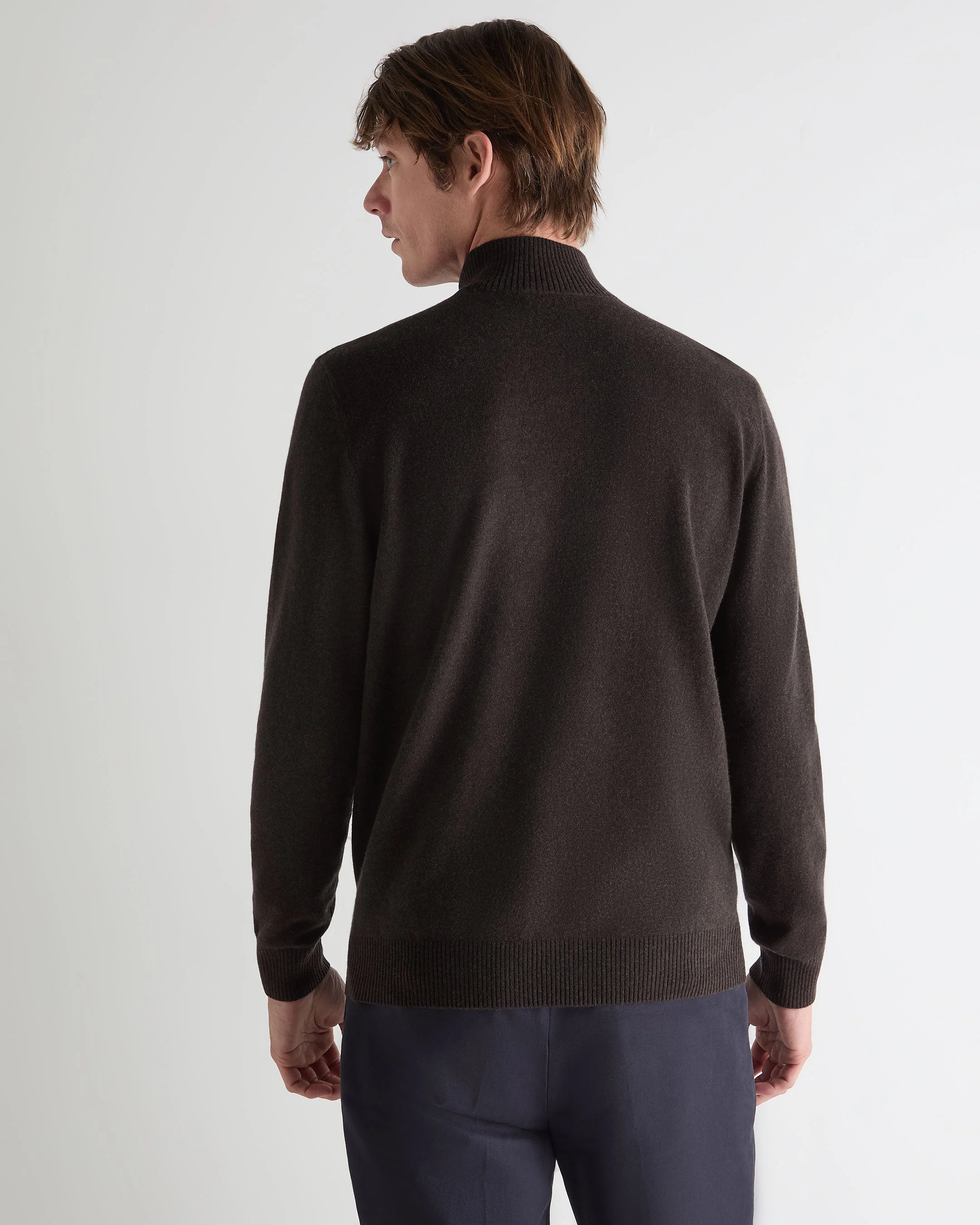 Men's Mayfair Turtle Neck Cashmere Sweater Chocolate Brown