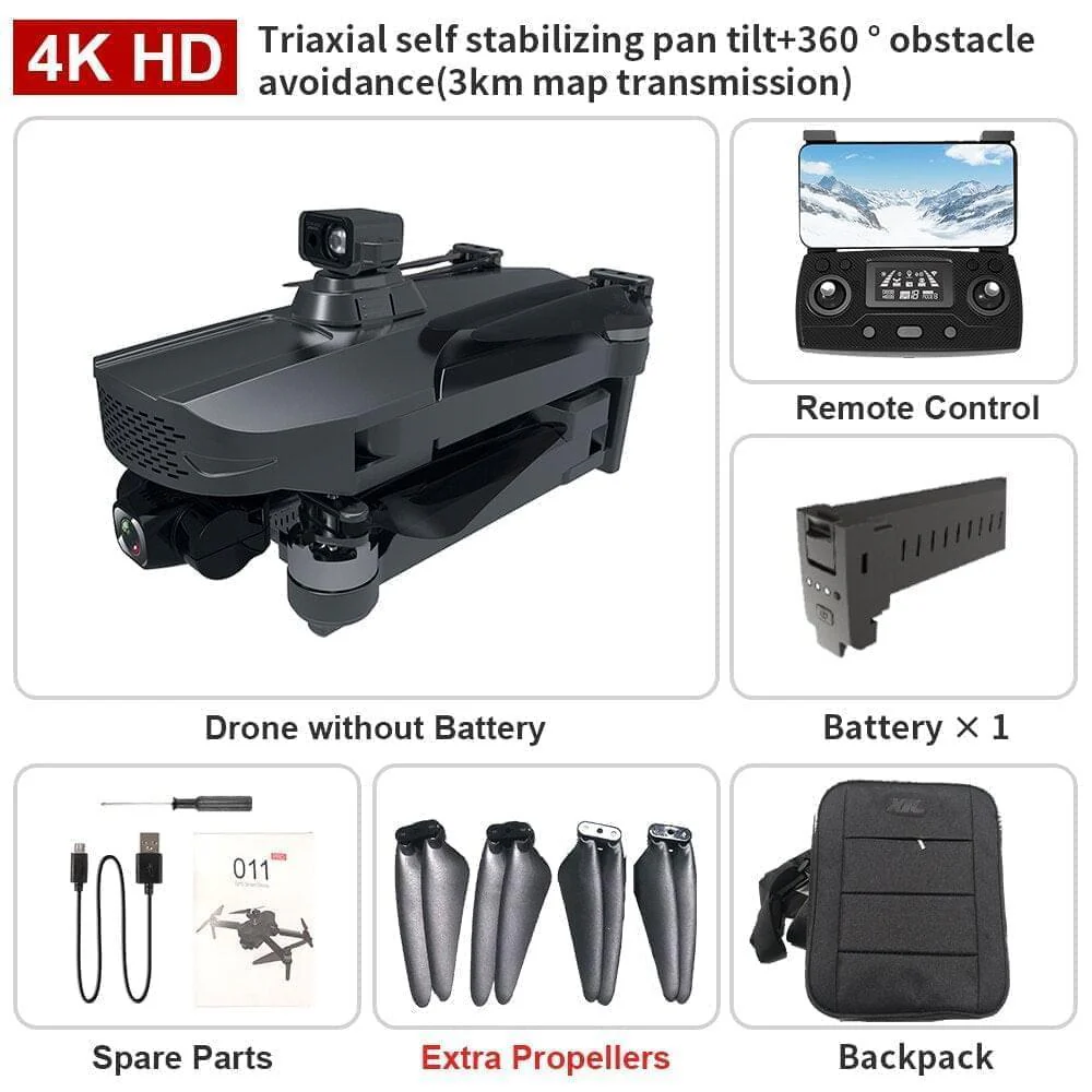 2024 New 11 Pro/Max Drone - 4K HD Professional Dual HD Camera Three-Axis EIS Gimbal Brushless Motor Foldable Quadcopter RC 3000km Professional Camera Drone
