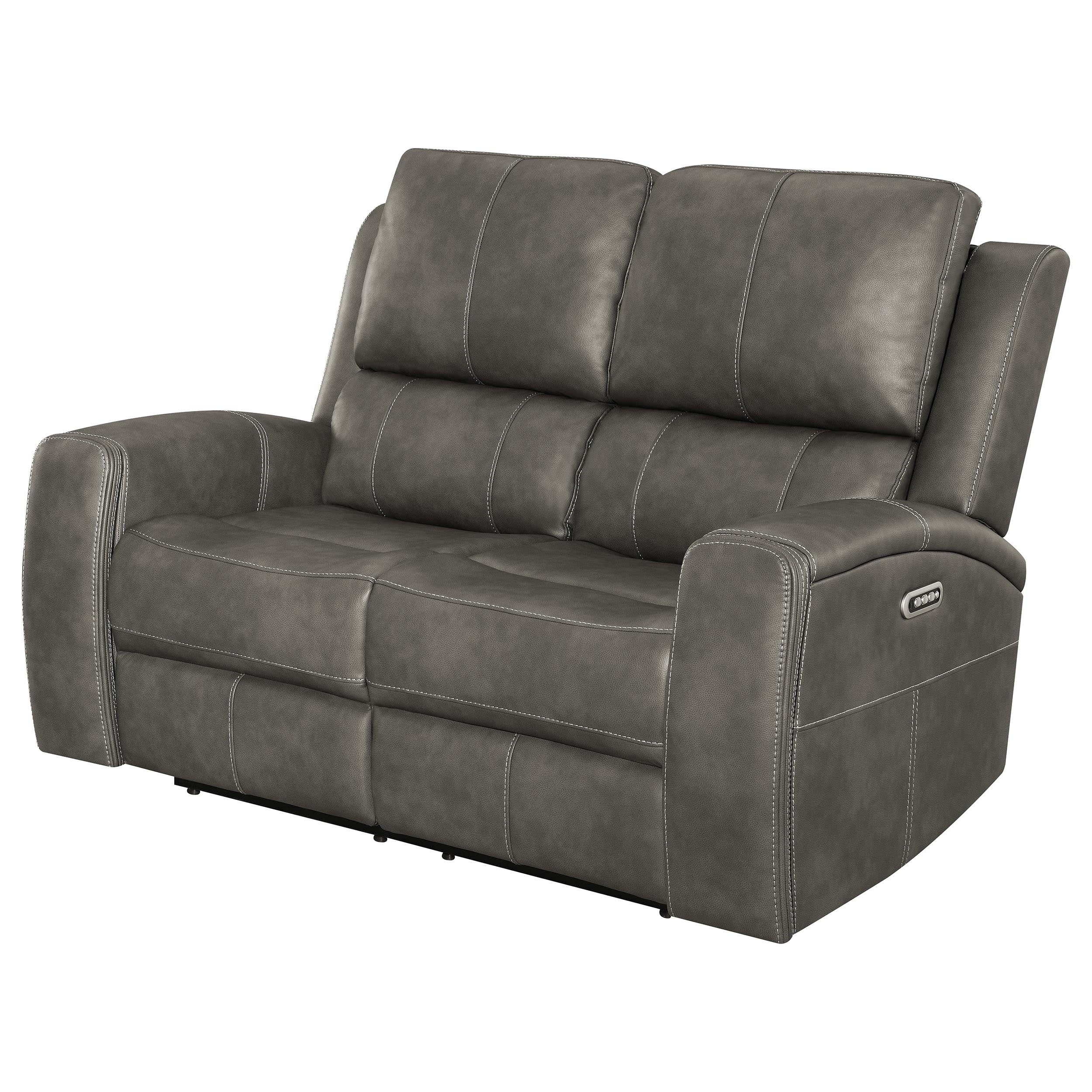 Brickston Triple Power Reclining Loveseat Charcoal