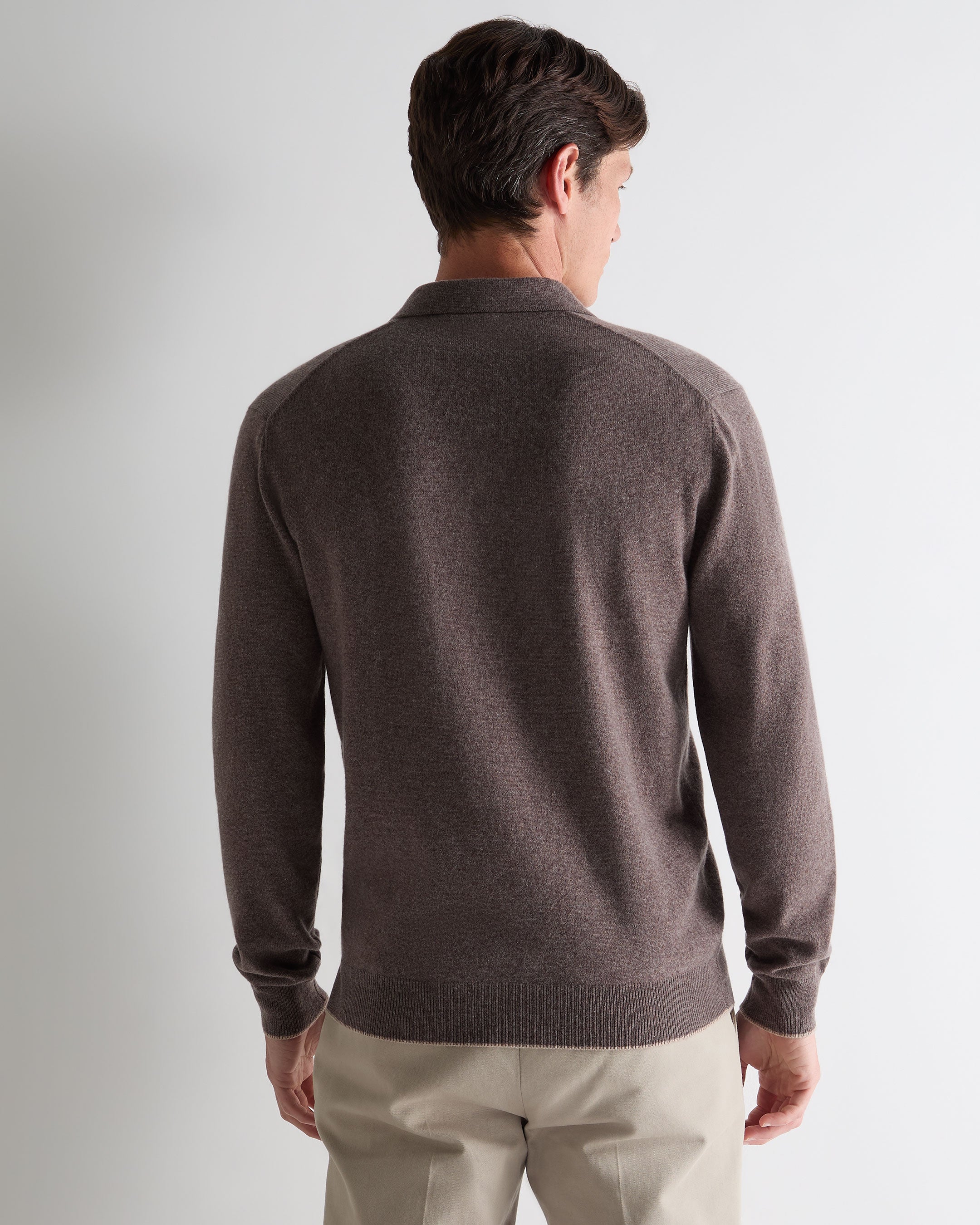 Men's Sloane Cashmere Polo Otter Brown