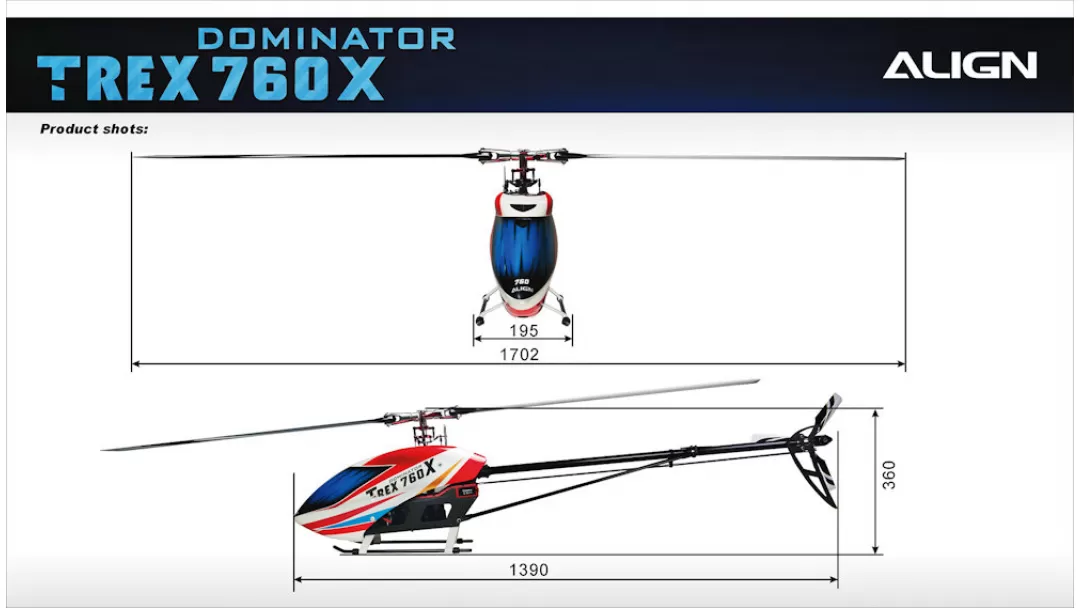 Align T-REX 760X Top Combo RC Helicopter