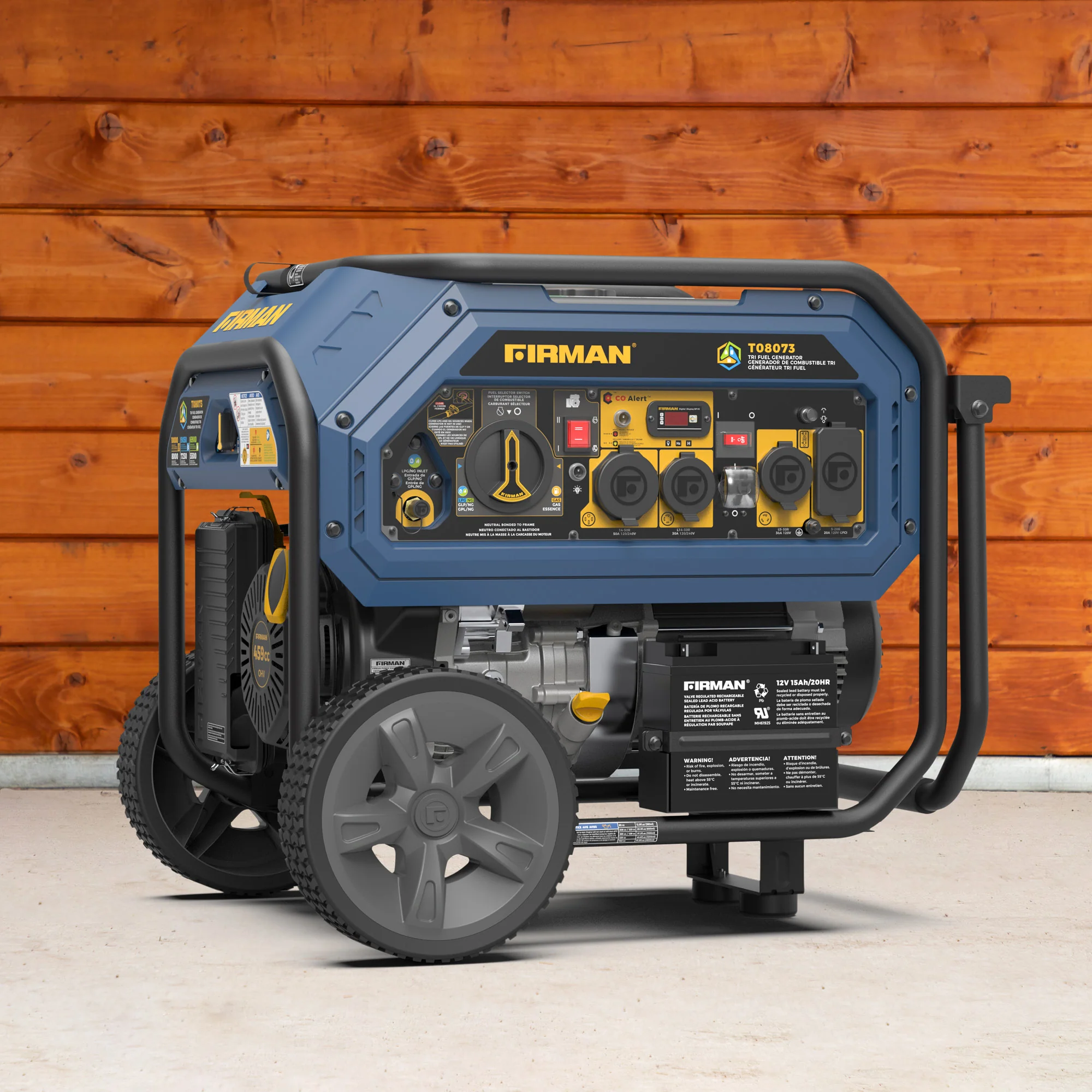 Tri Fuel  Portable Generator 10000/8000W Electric Start With CO Alert