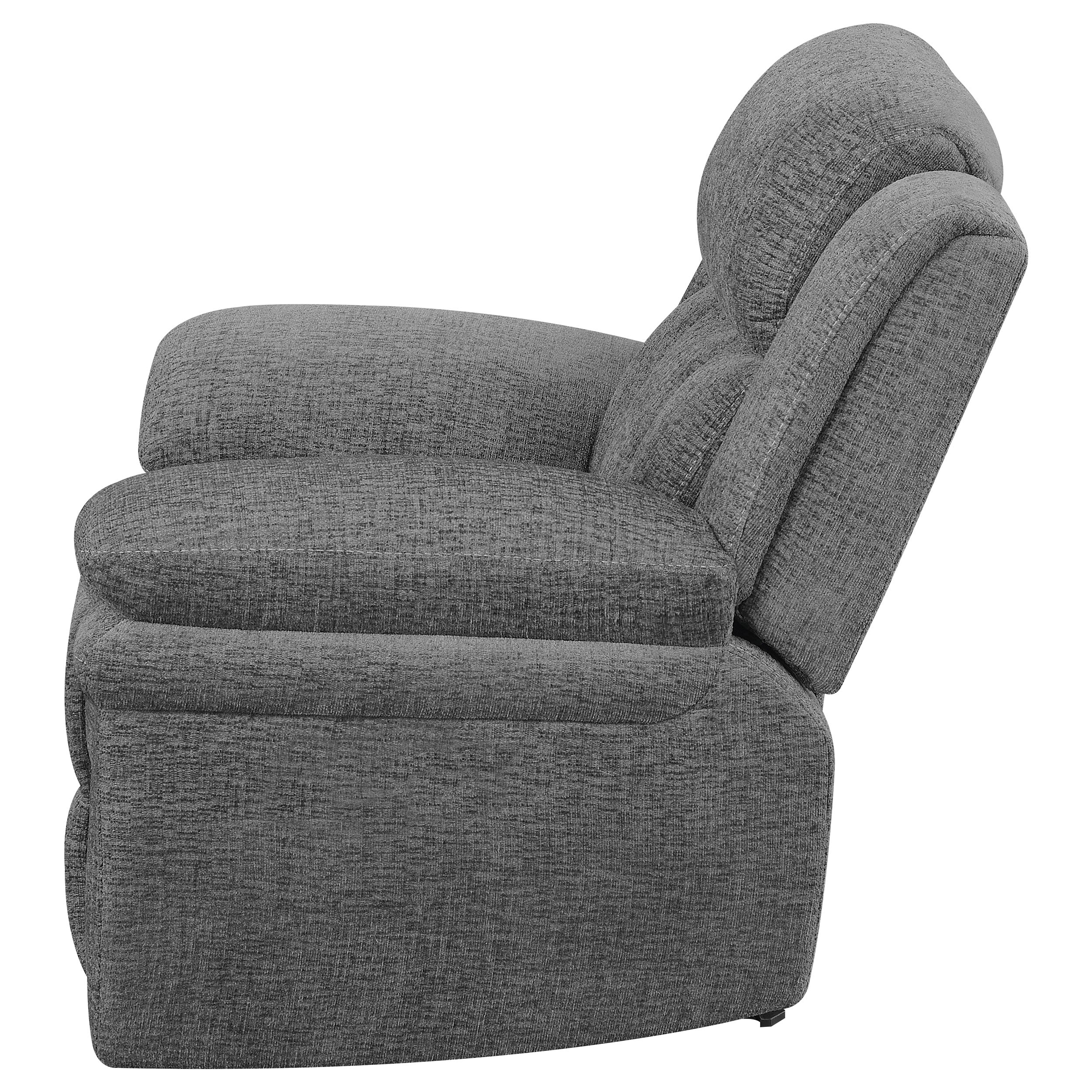 Bahrain Upholstered Glider Recliner Charcoal