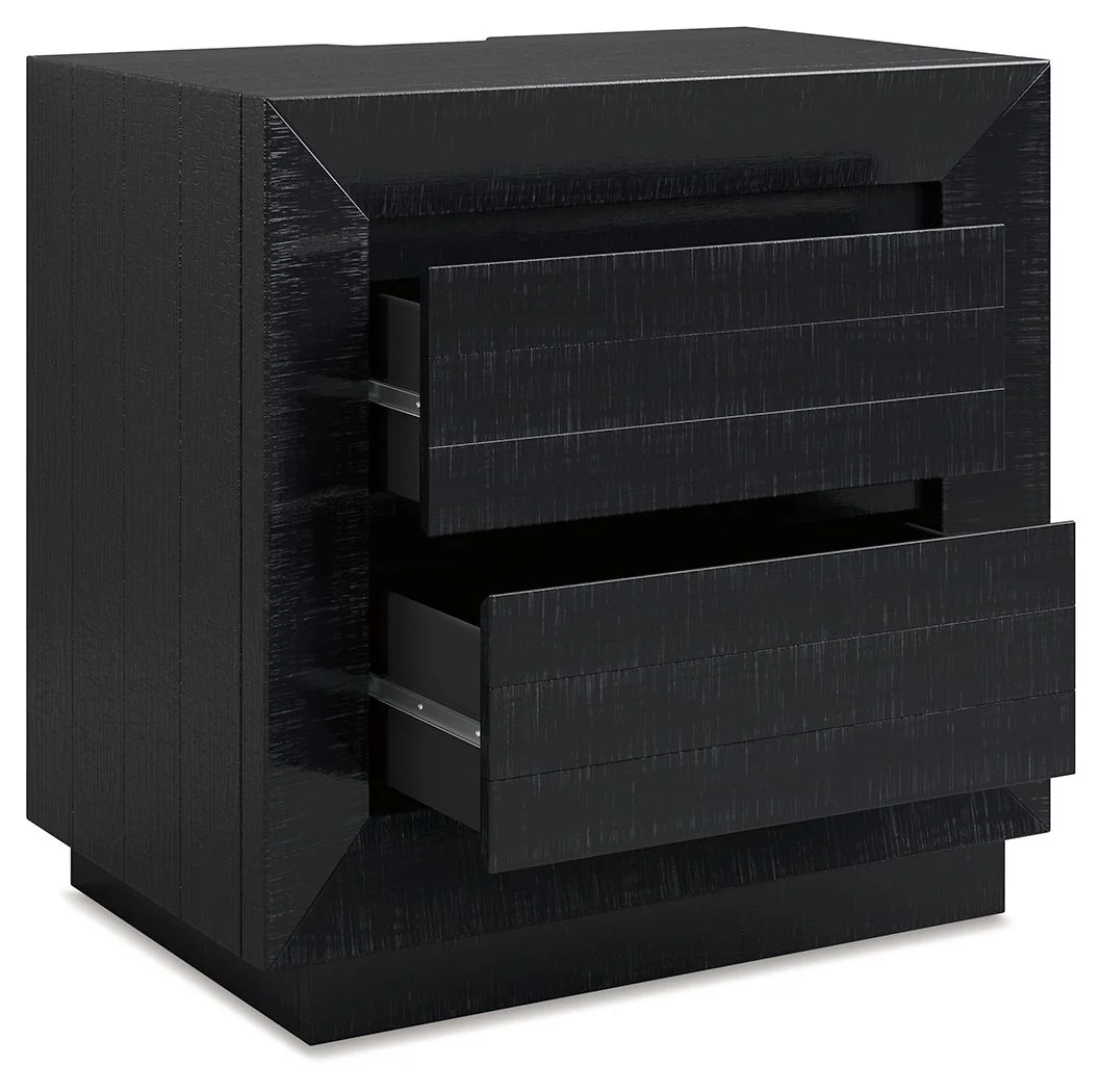 Londer - Two Drawer Night Stand - Black