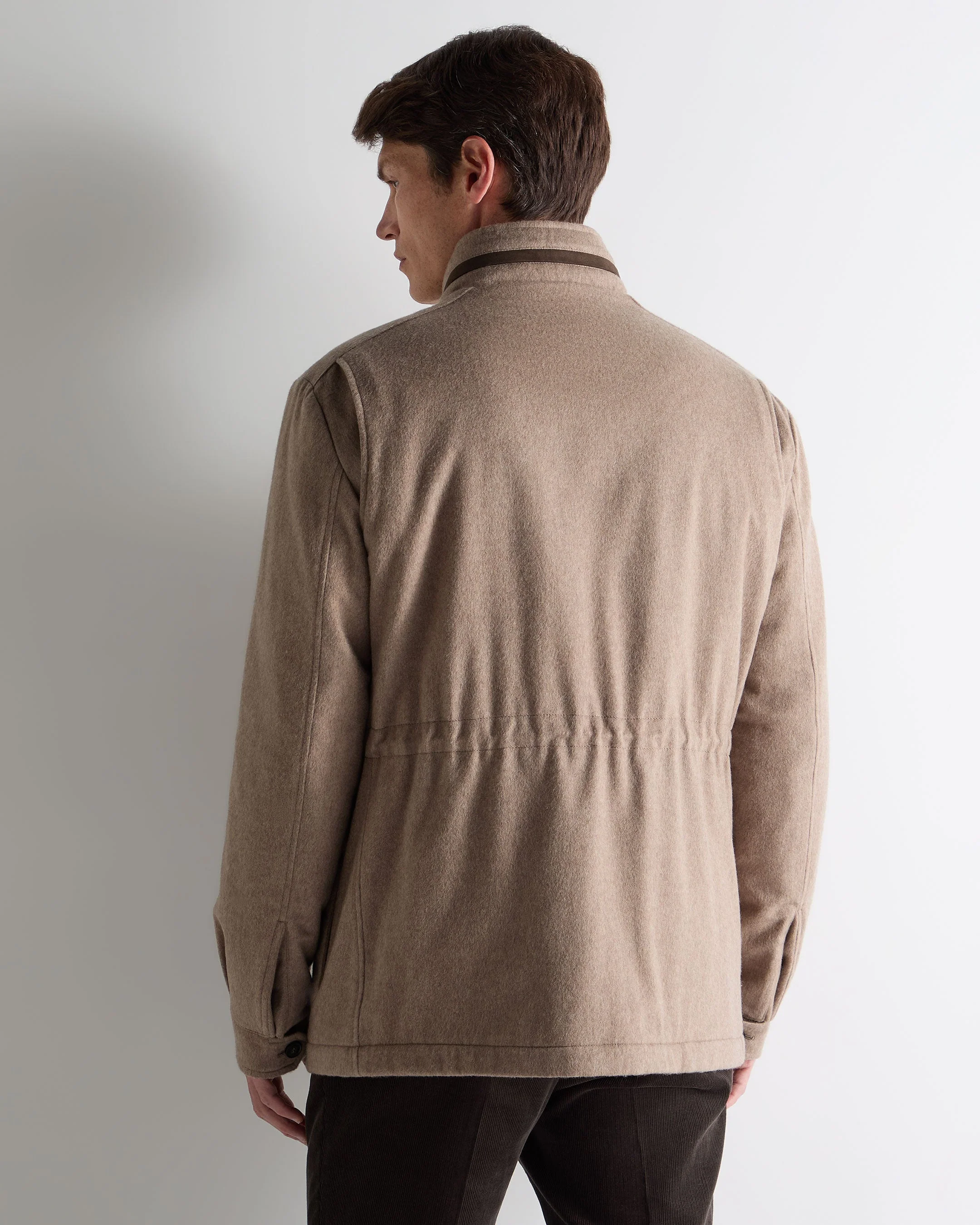 Men's Vale Cashmere Field Jacket Taupe Brown