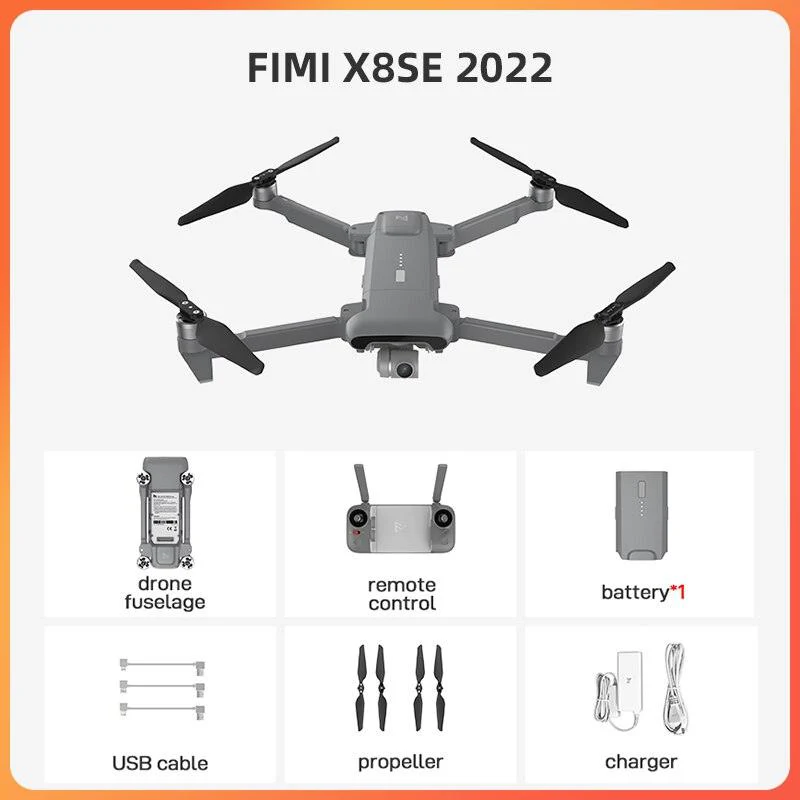 FIMI X8SE 2022 Drone 4k Camera - with GPS professional Quadcopter camera RC Helicopter 10KM FPV 3-axis Gimbal CameraRC Dron New